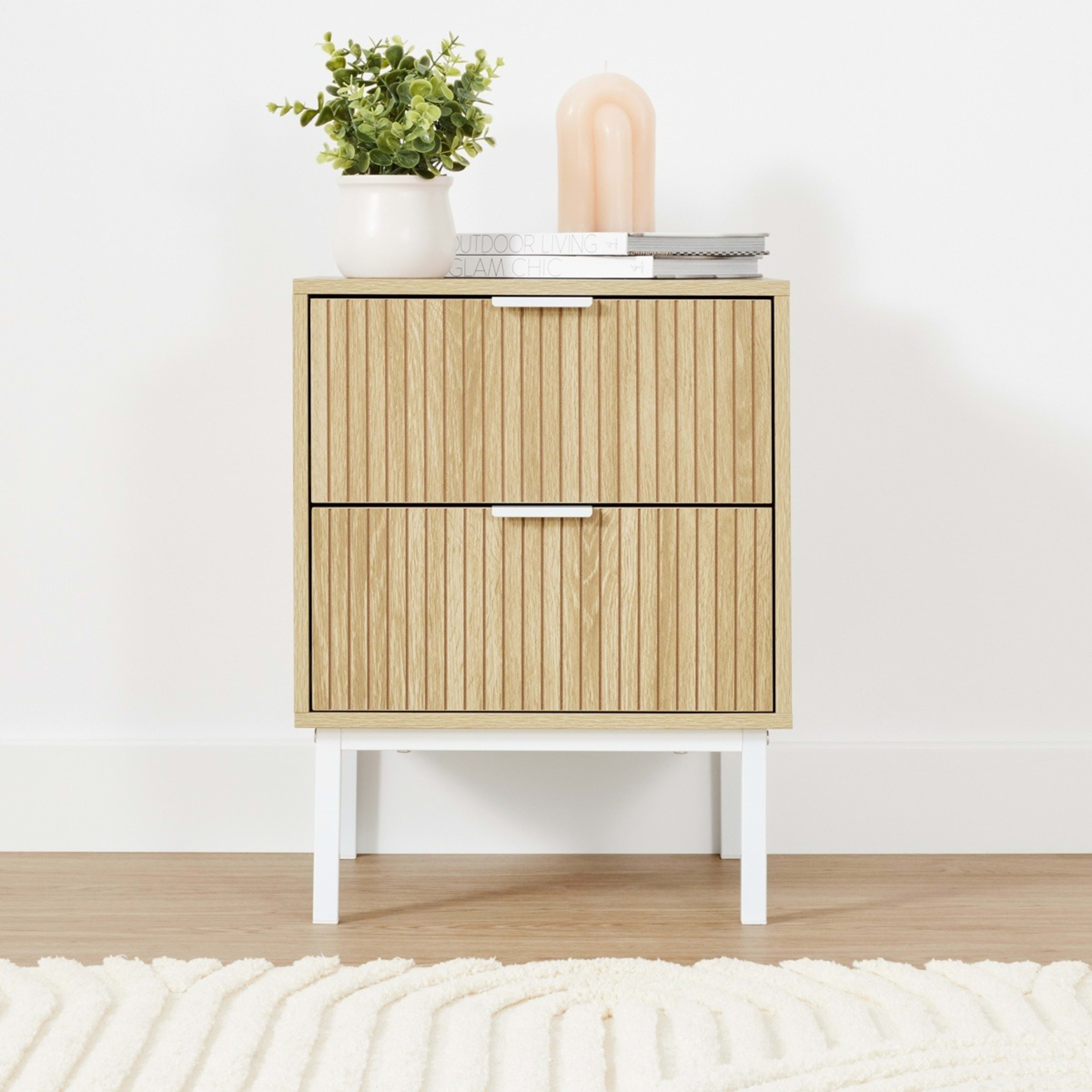 1 Isla 2 Drawer Bedside Table