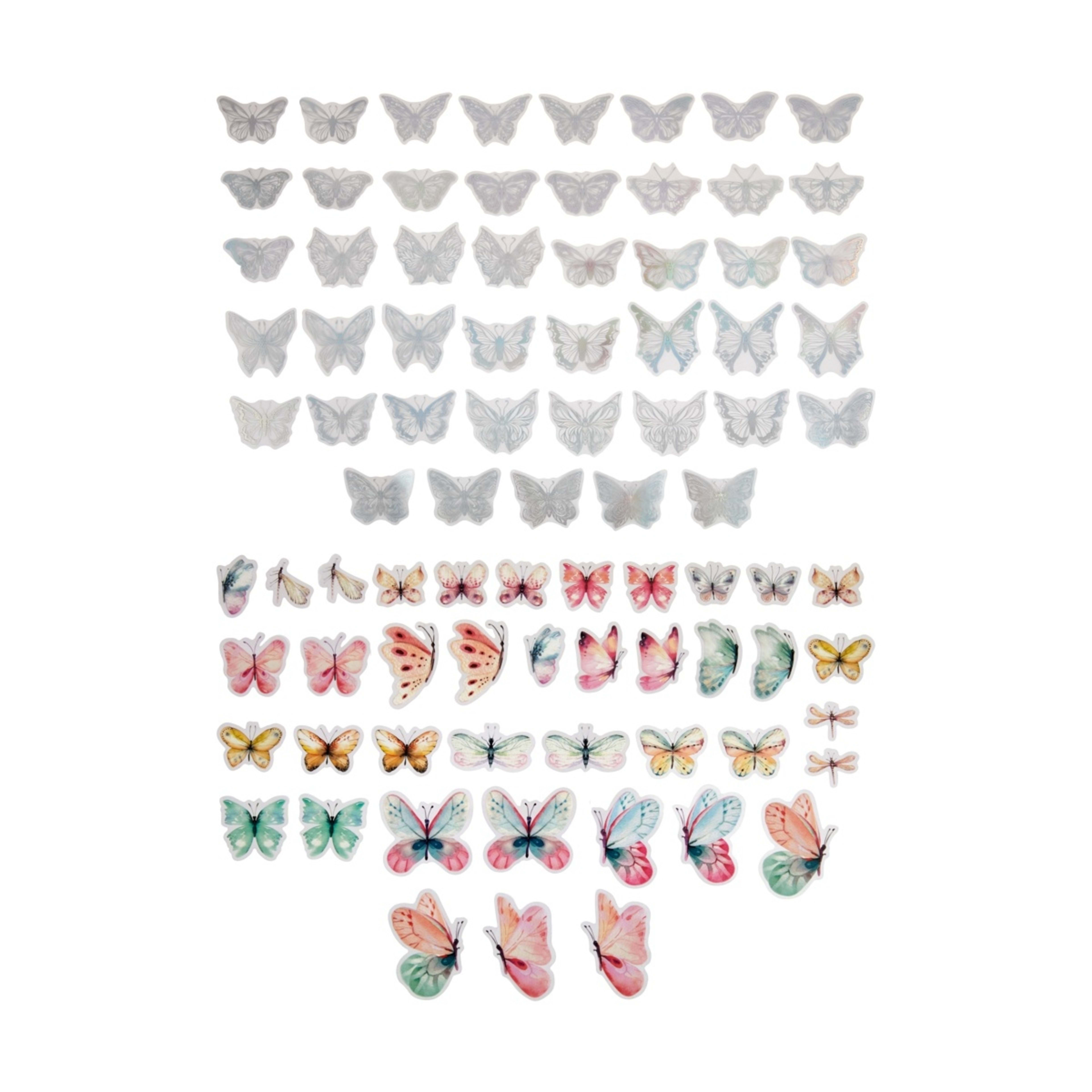 2 85 Pack Transparent Stickers - Butterfly, 2 of 2
