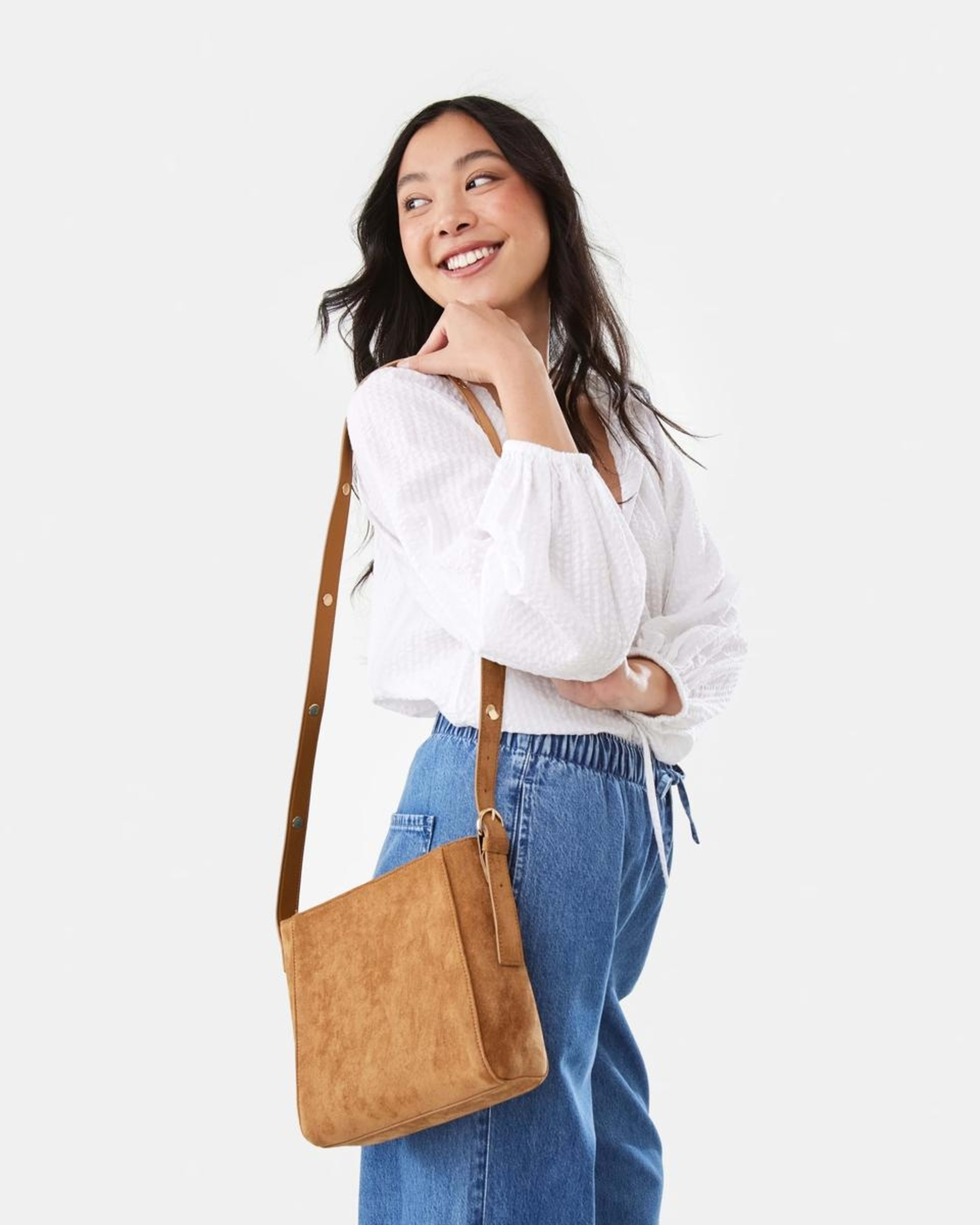 5 Studded Crossbody Bag CAMEL TAN, 5 of 8