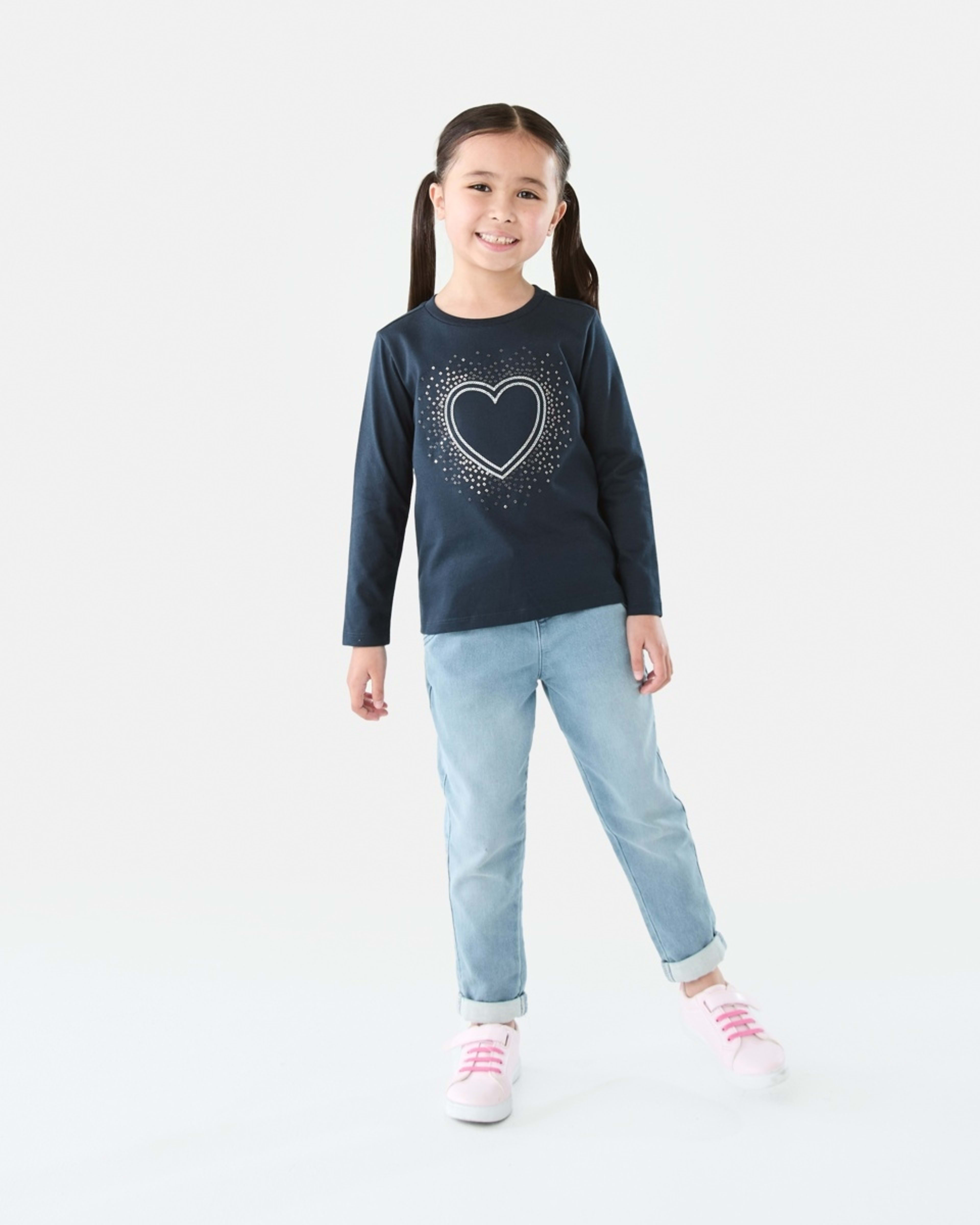 5 Sequin T-shirt Magical Sequin Heart Dress Blue, 5 of 8