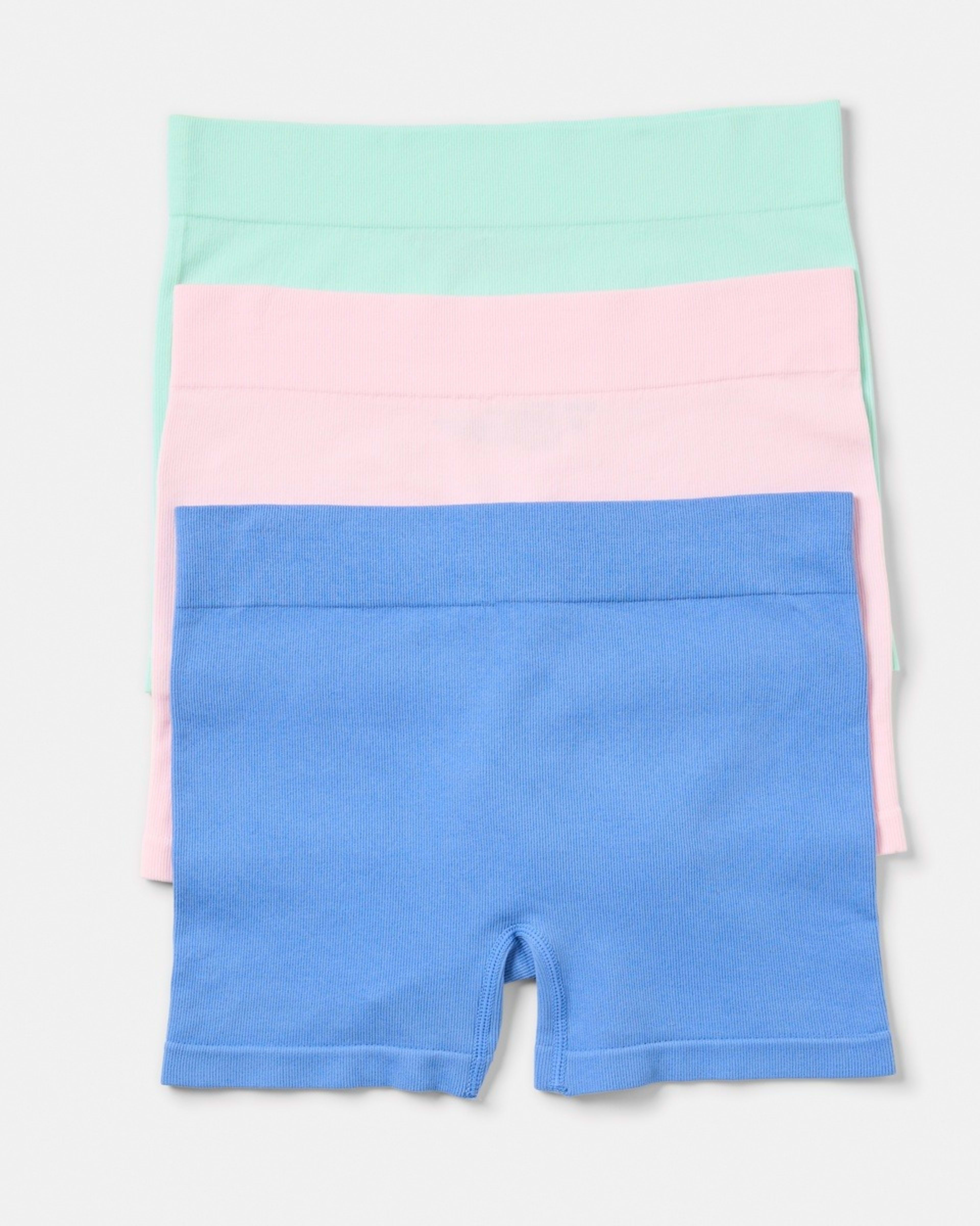 1 3 Pack Rib Shorties BLUE MARINE, BALLERINA, BRIGHT MINT