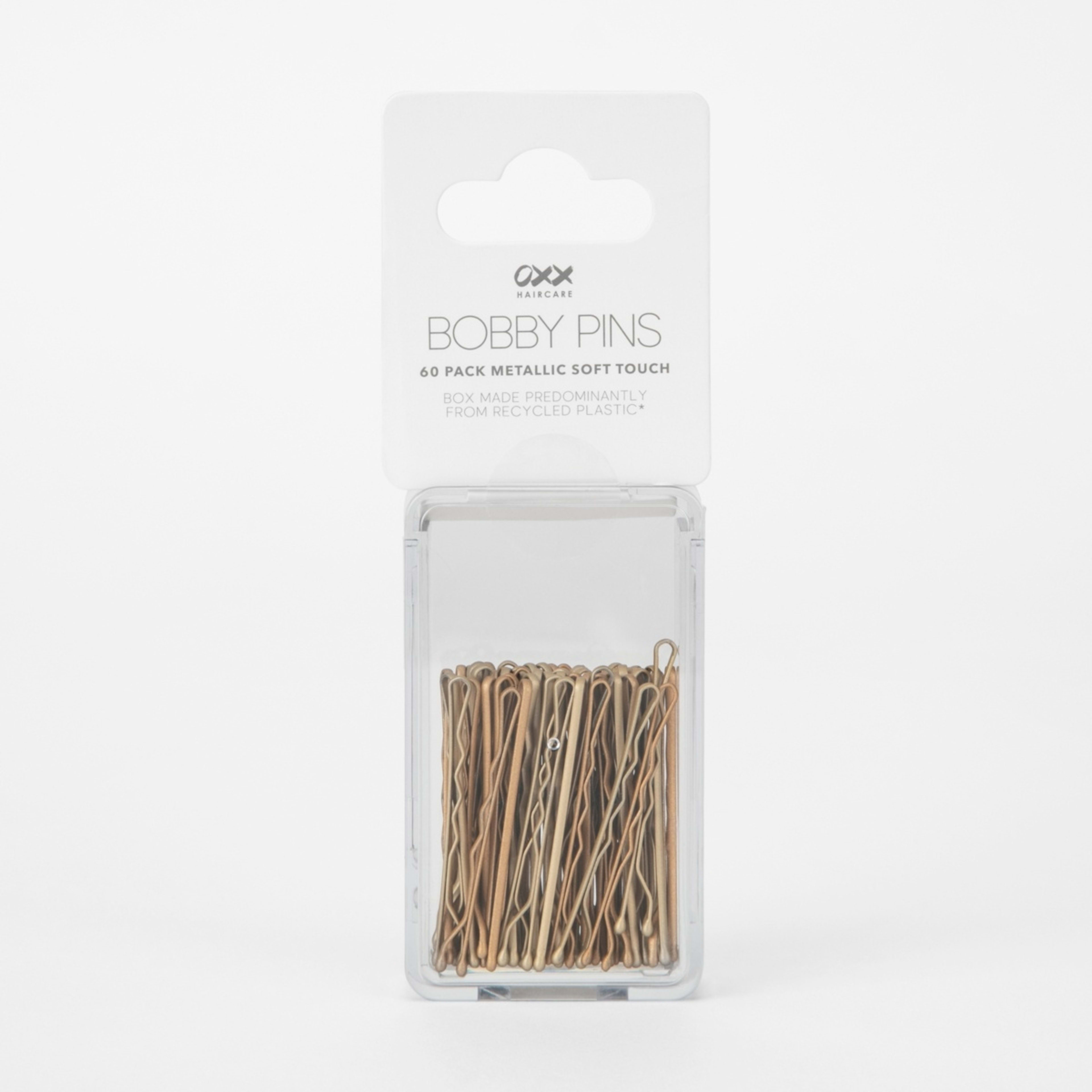 4 60 Pack OXX Haircare Metallic Soft Touch Bobby Pins, 4 of 4