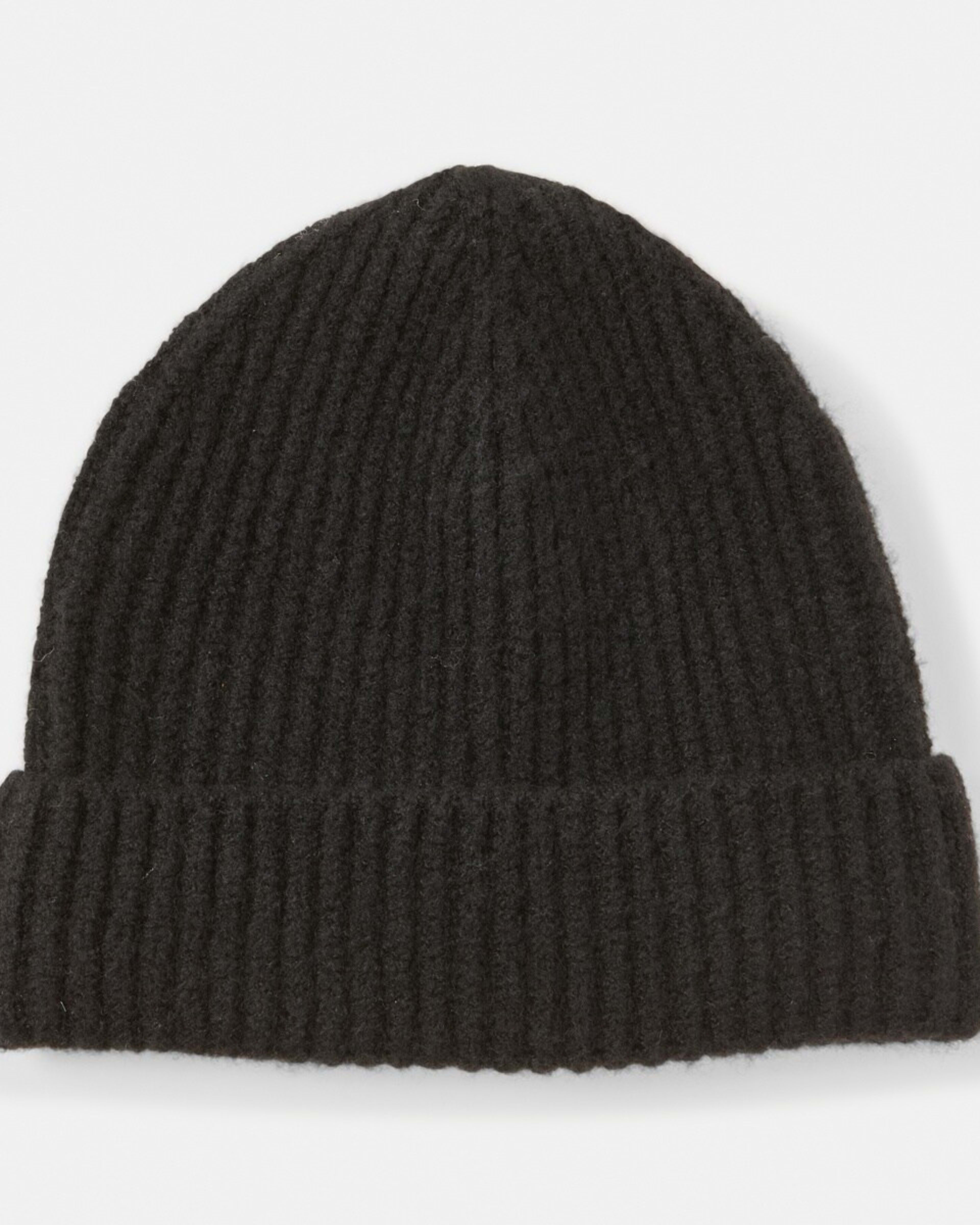 1 Basic Rib Beanie Black, 1 of 4