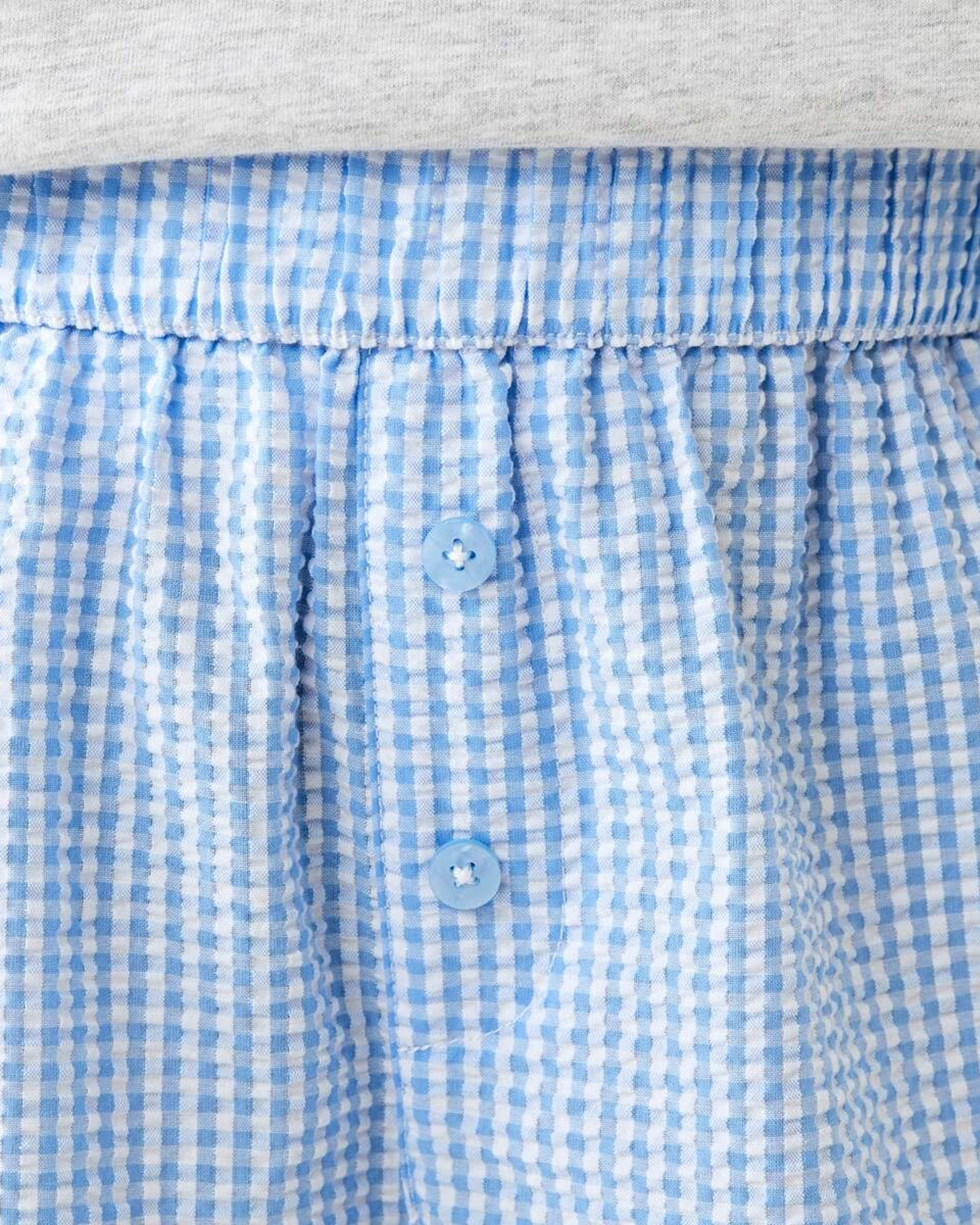 5 T-shirt and Woven Pants Pyjama Set Bl Gingham, 5 of 7