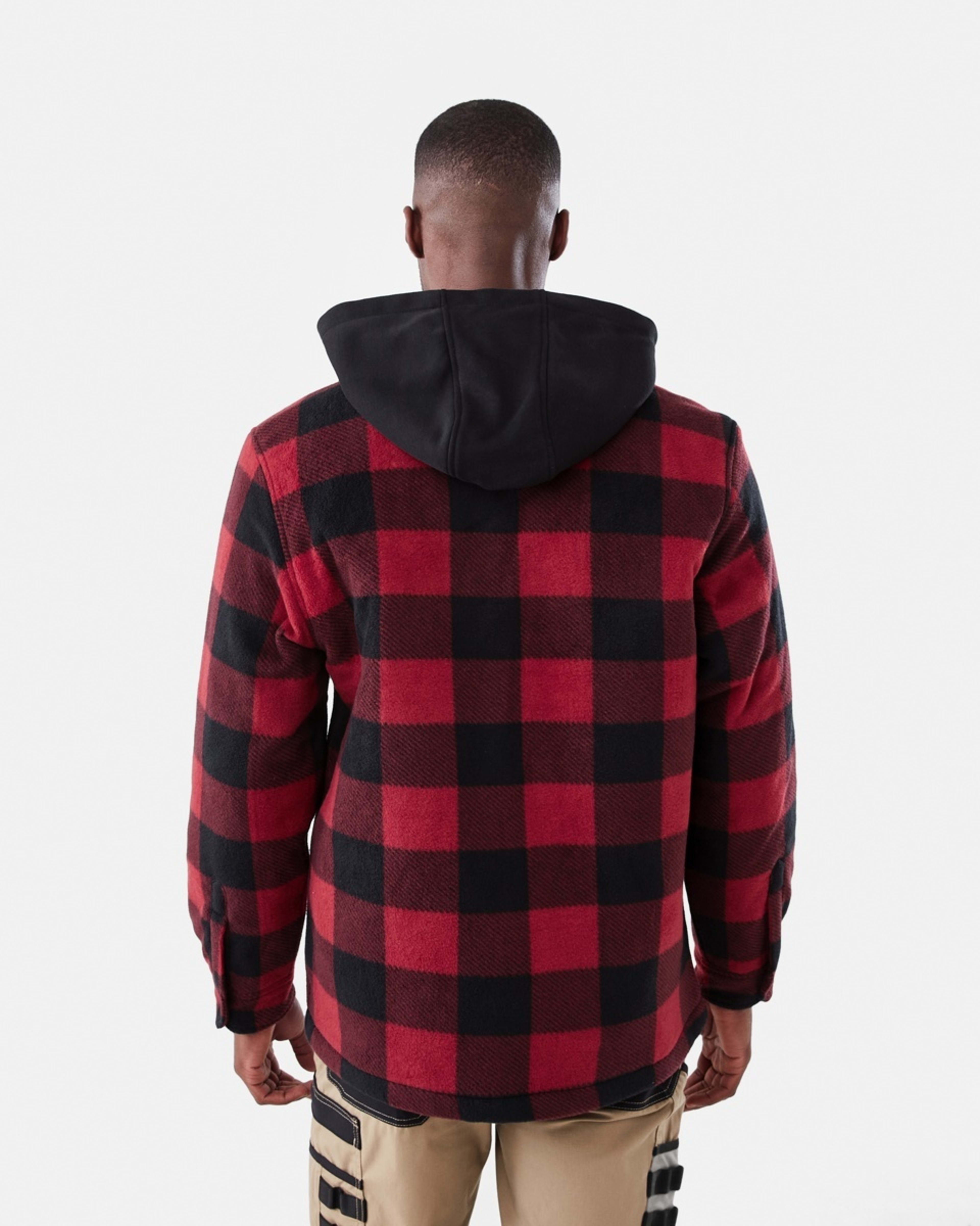 4 Workwear Padded Industrial Jacket Red Check, 4 of 8