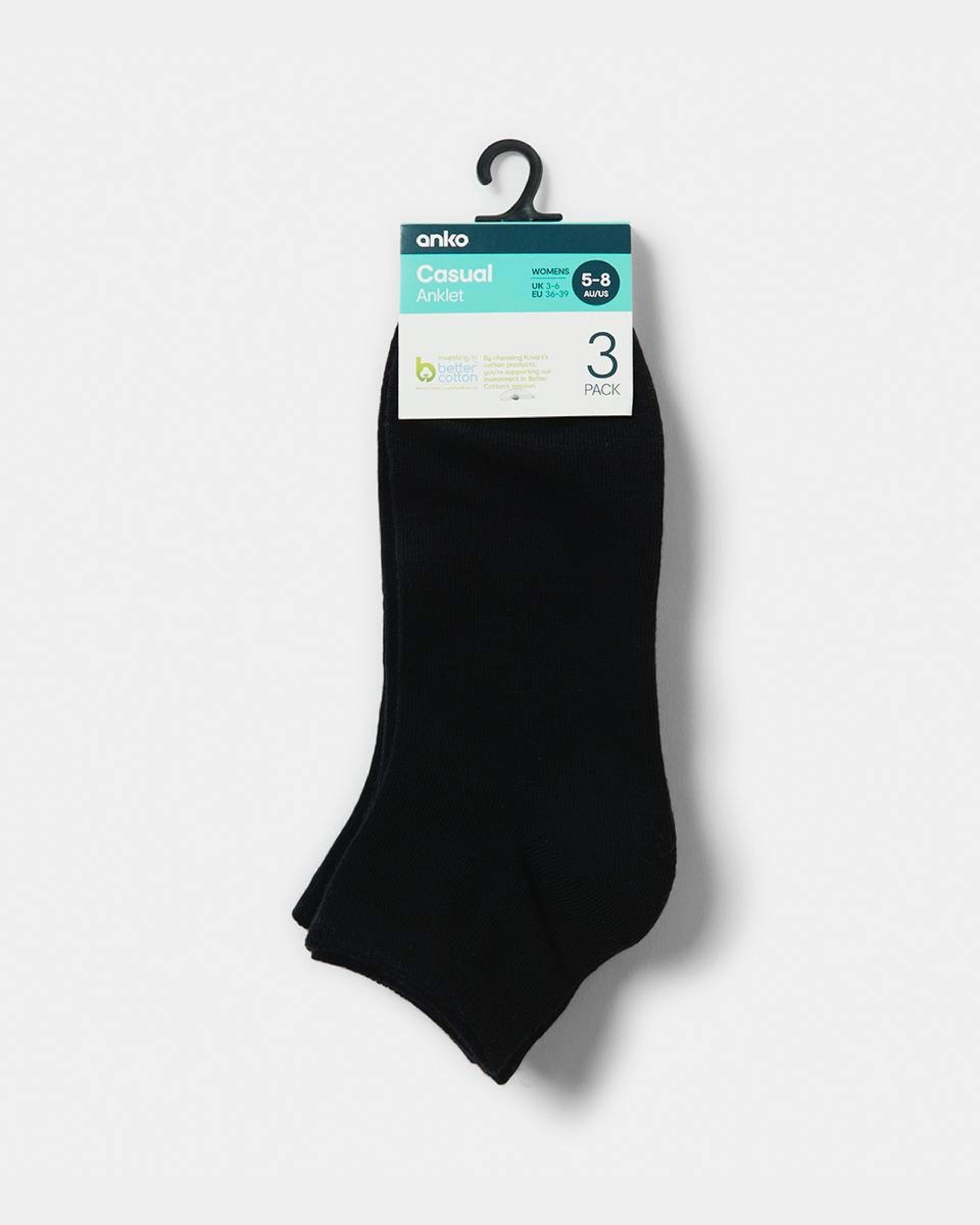 3 Pack Anklet Socks - Kmart