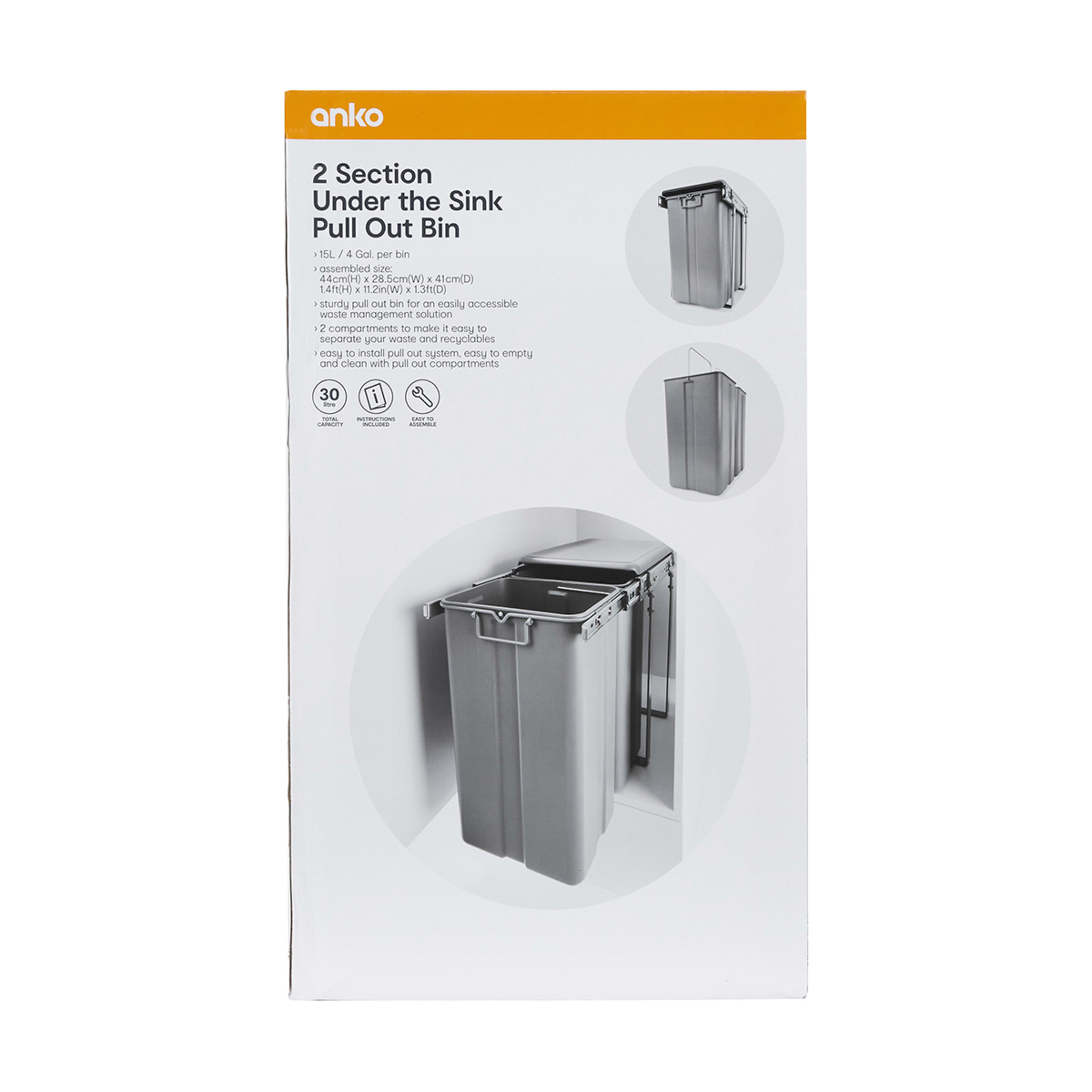 9 2 Section Under the Sink Pull Out Bin, 9 of 10