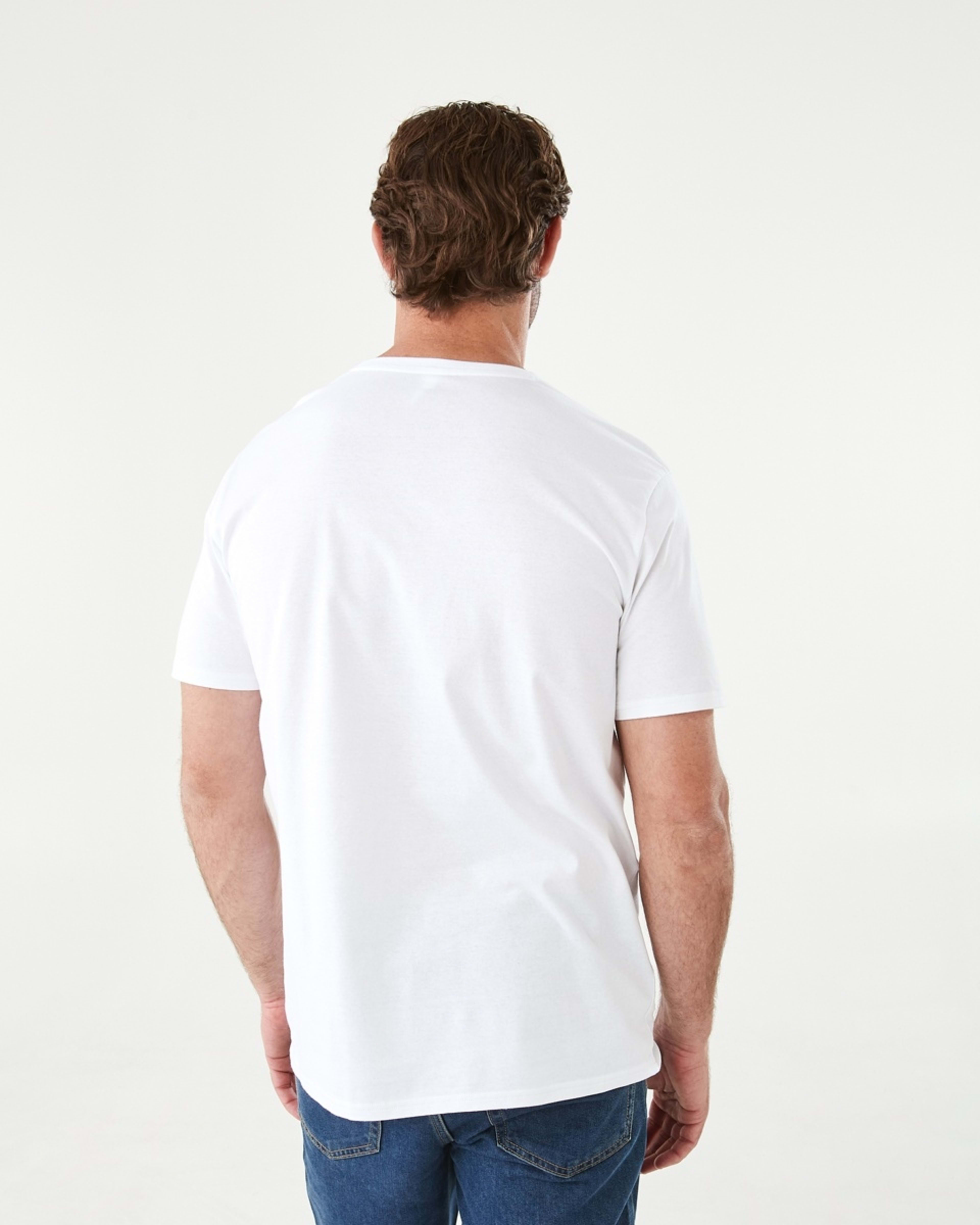 3 Plain Crew Neck T-shirt White, 3 of 7