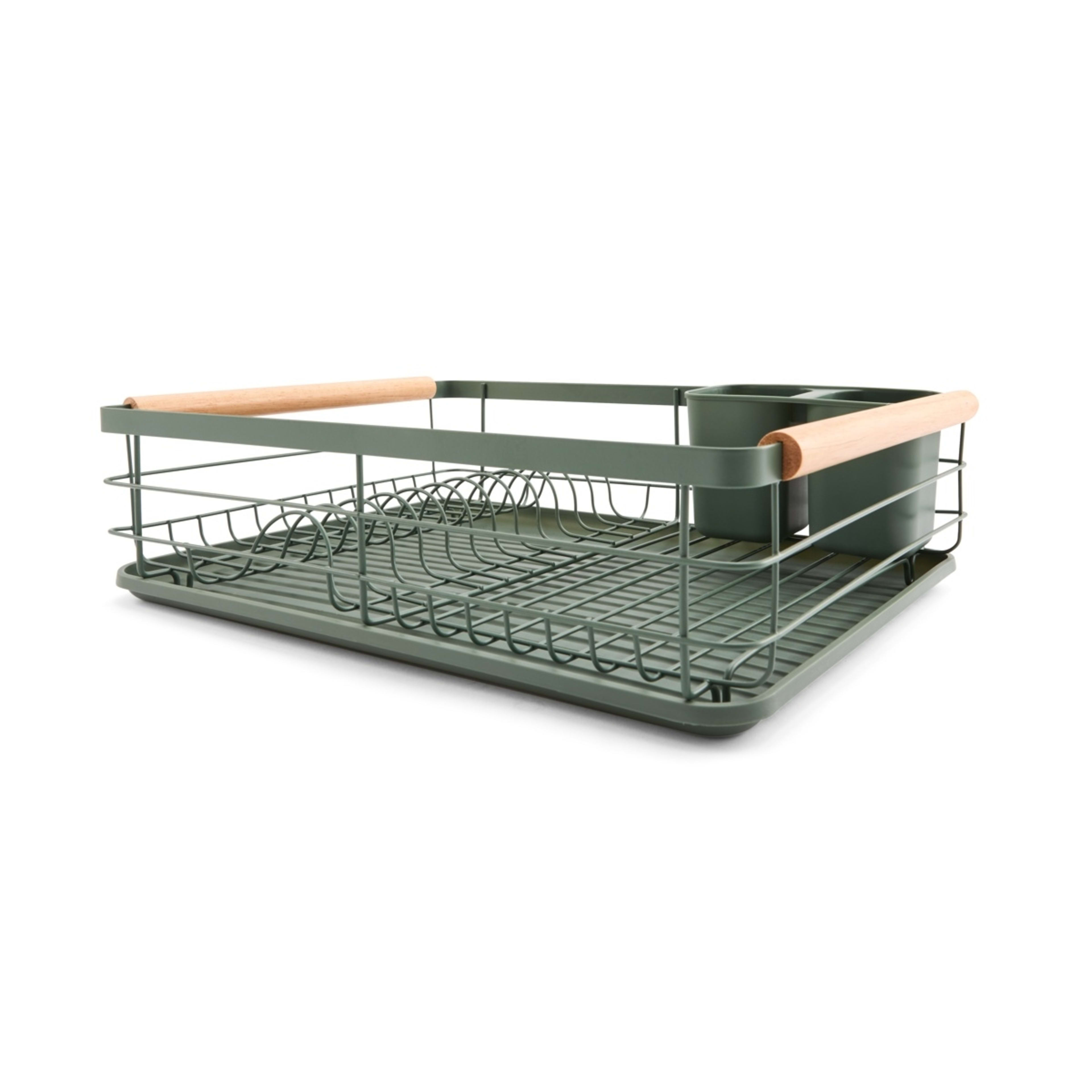2 Green Wooden Handle Dish Rack, 2 of 10