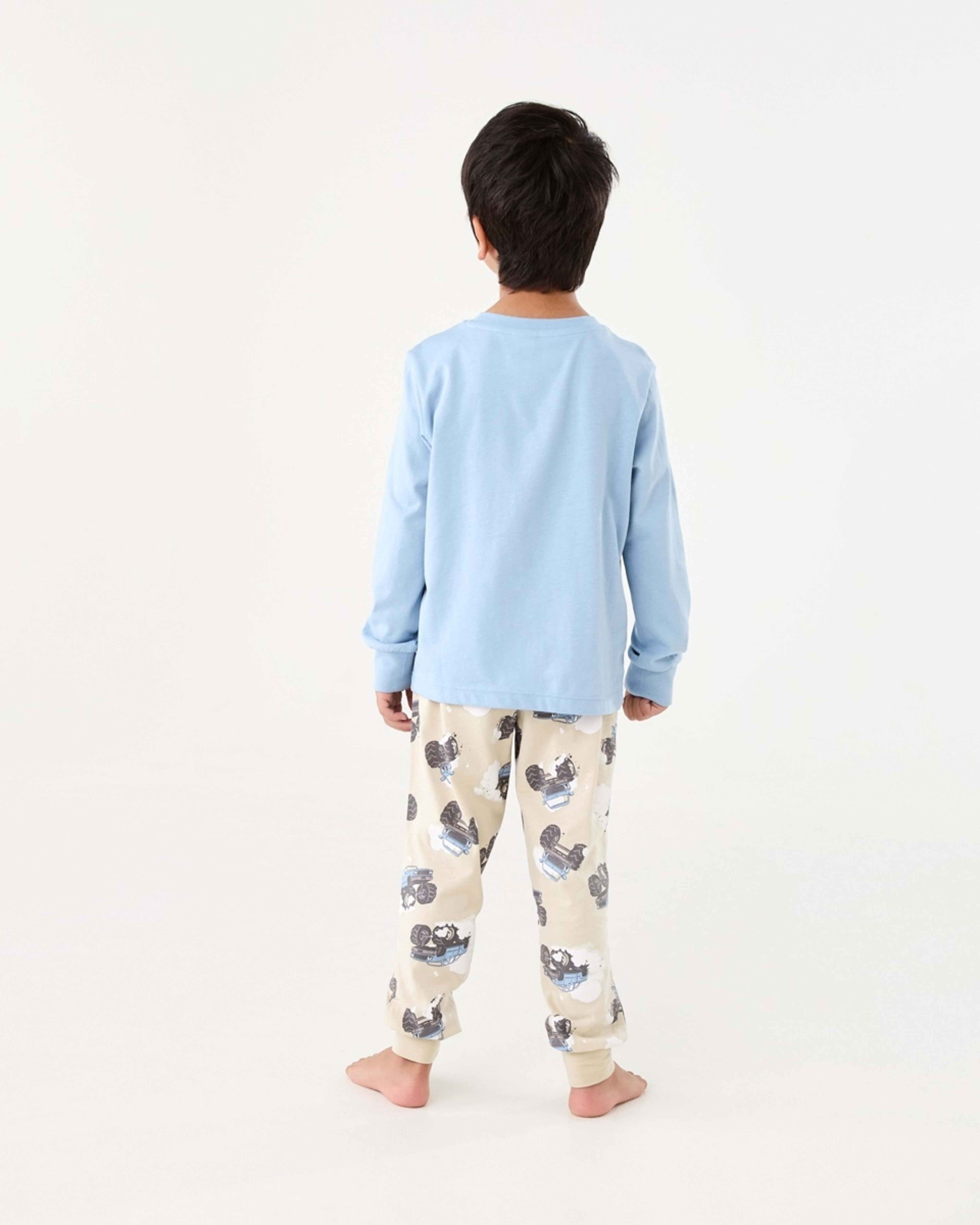 2 Jersey Pyjama Set Blu Truck, 2 of 9