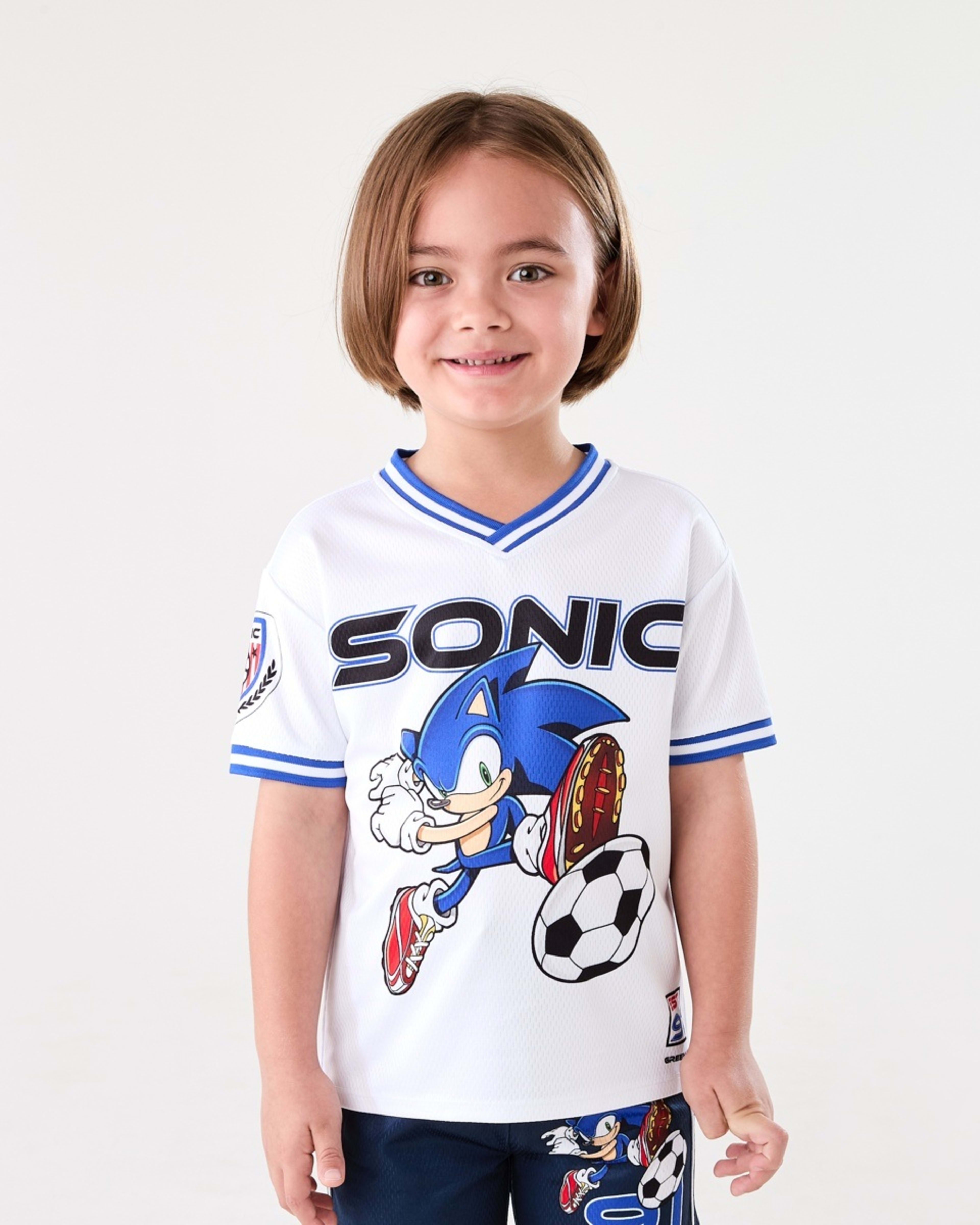 1 Oversized Sonic License Mesh T-shirt SONIC PLAYS SOCCER, 1 of 8