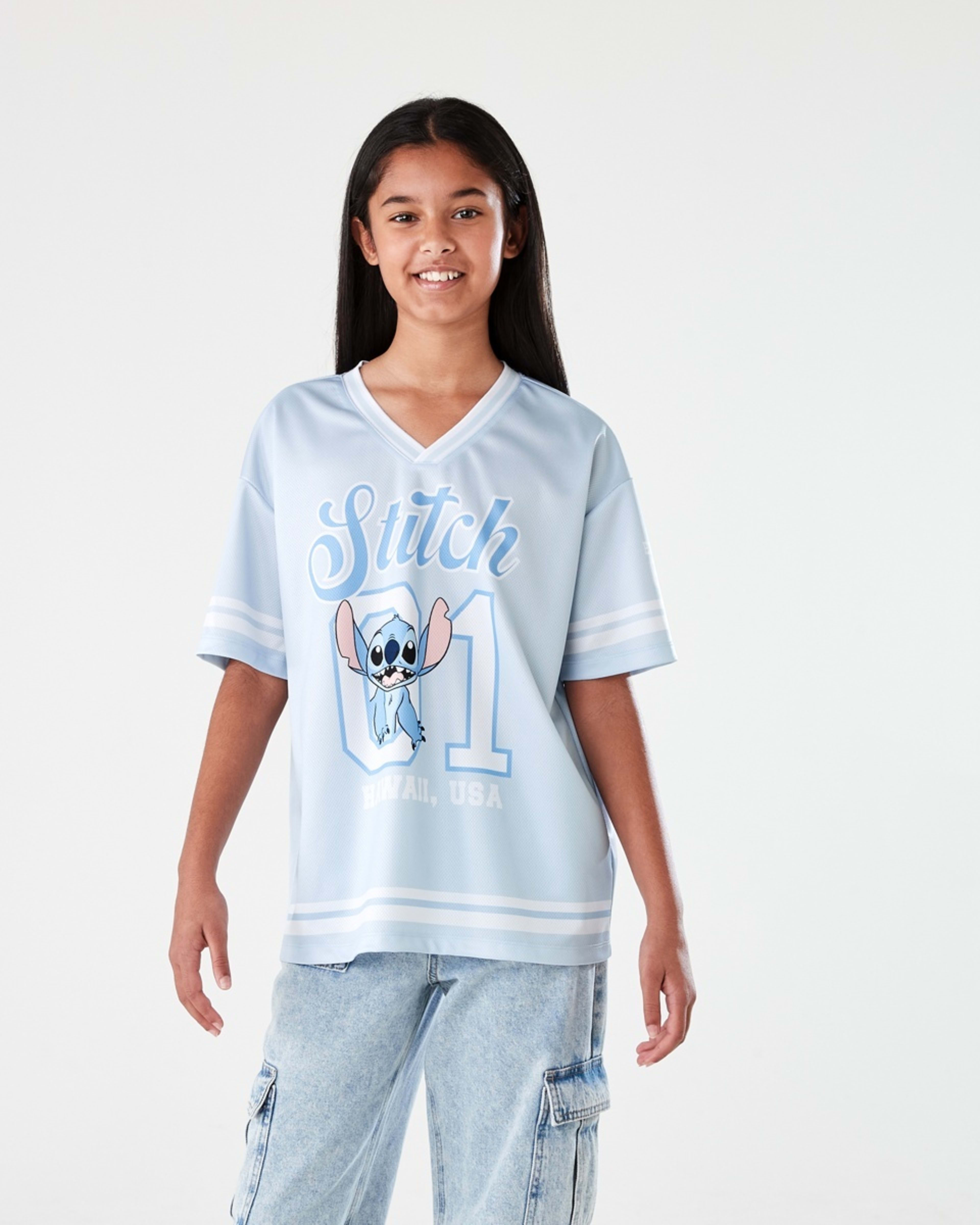 1 Disney Lilo & Stitch License V-Neck Mesh T-shirt LILO AND SITTCH VARSITY