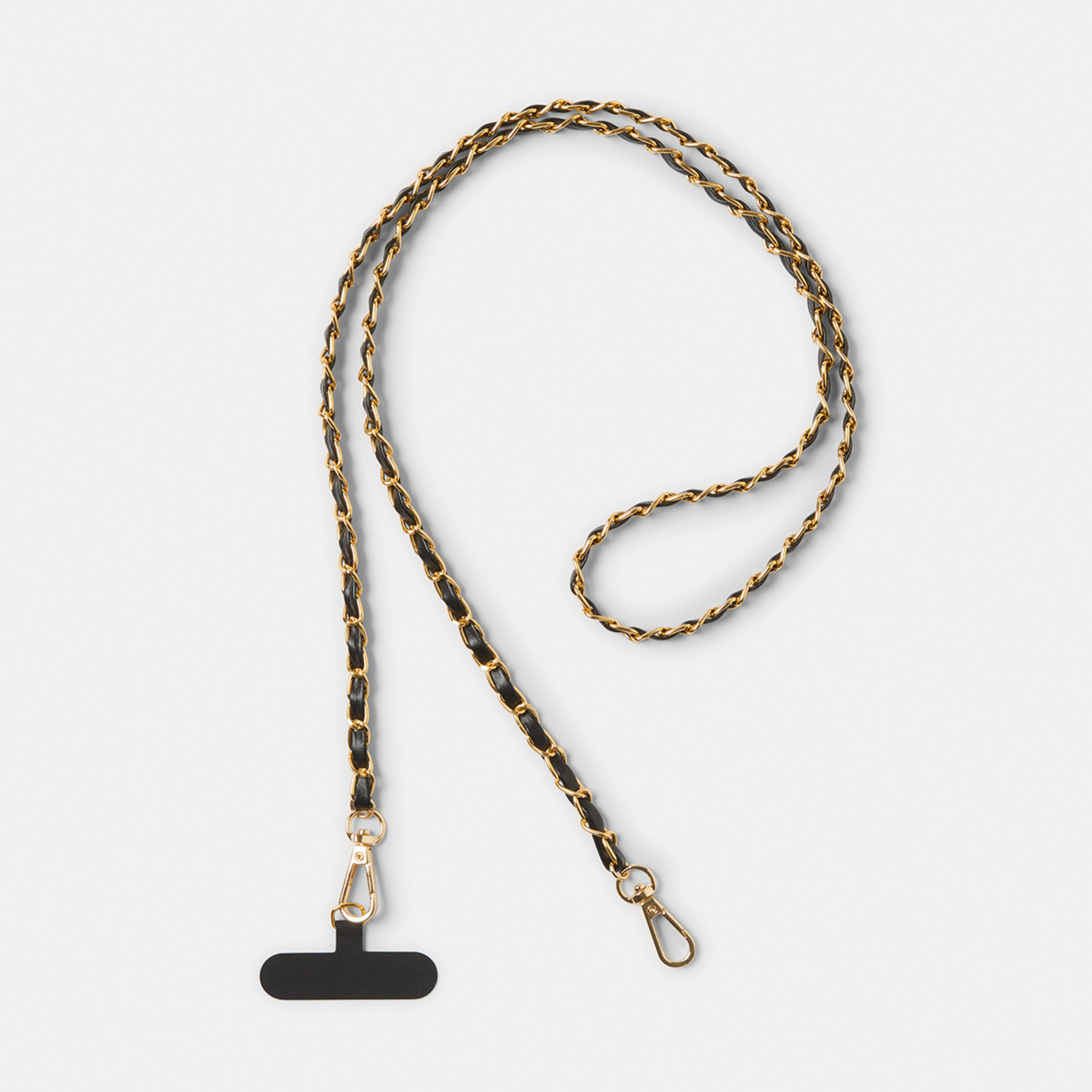 Phone Strap - Black and Gold Tone - Kmart