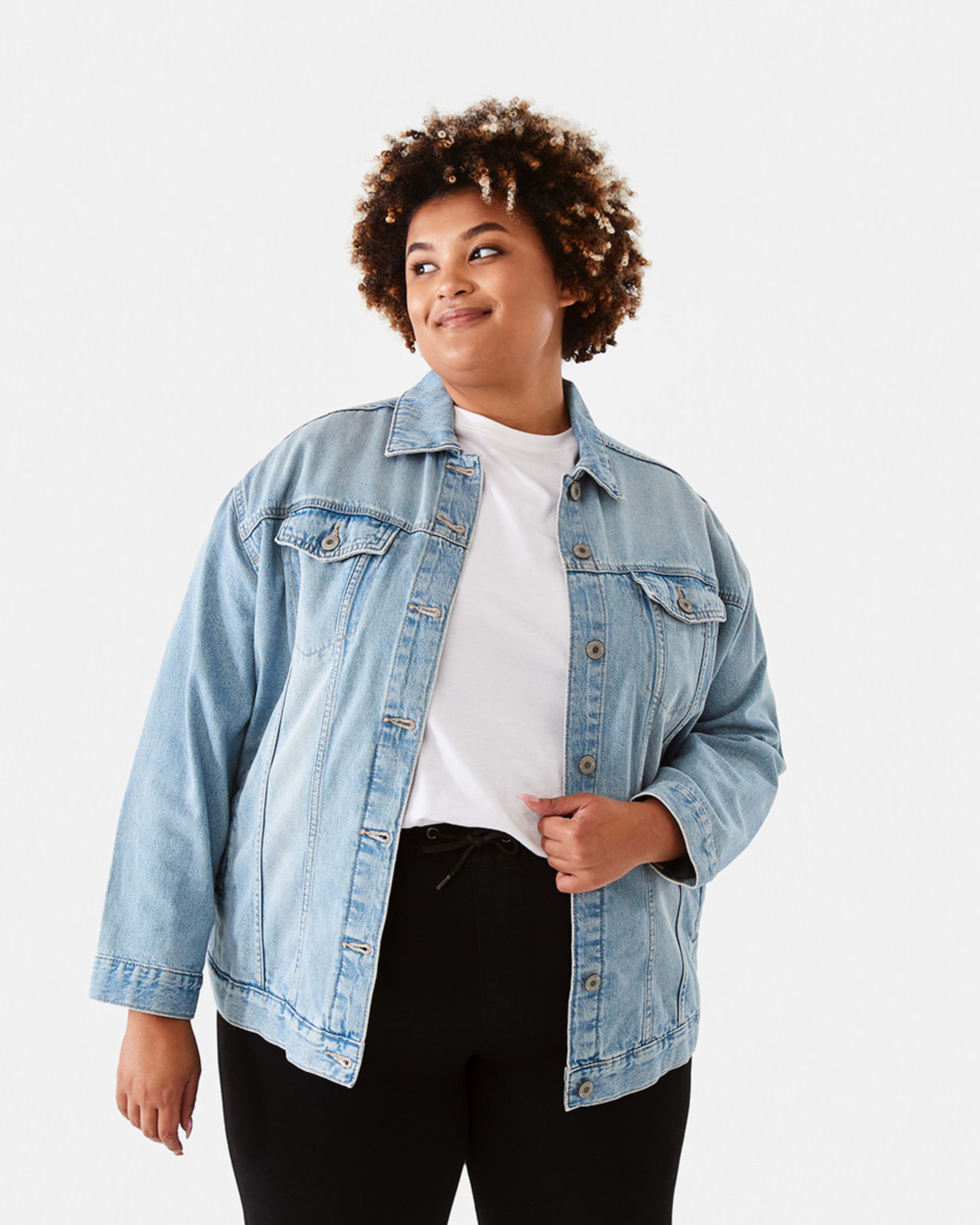 Curve Long Sleeve Denim Jacket - Kmart NZ