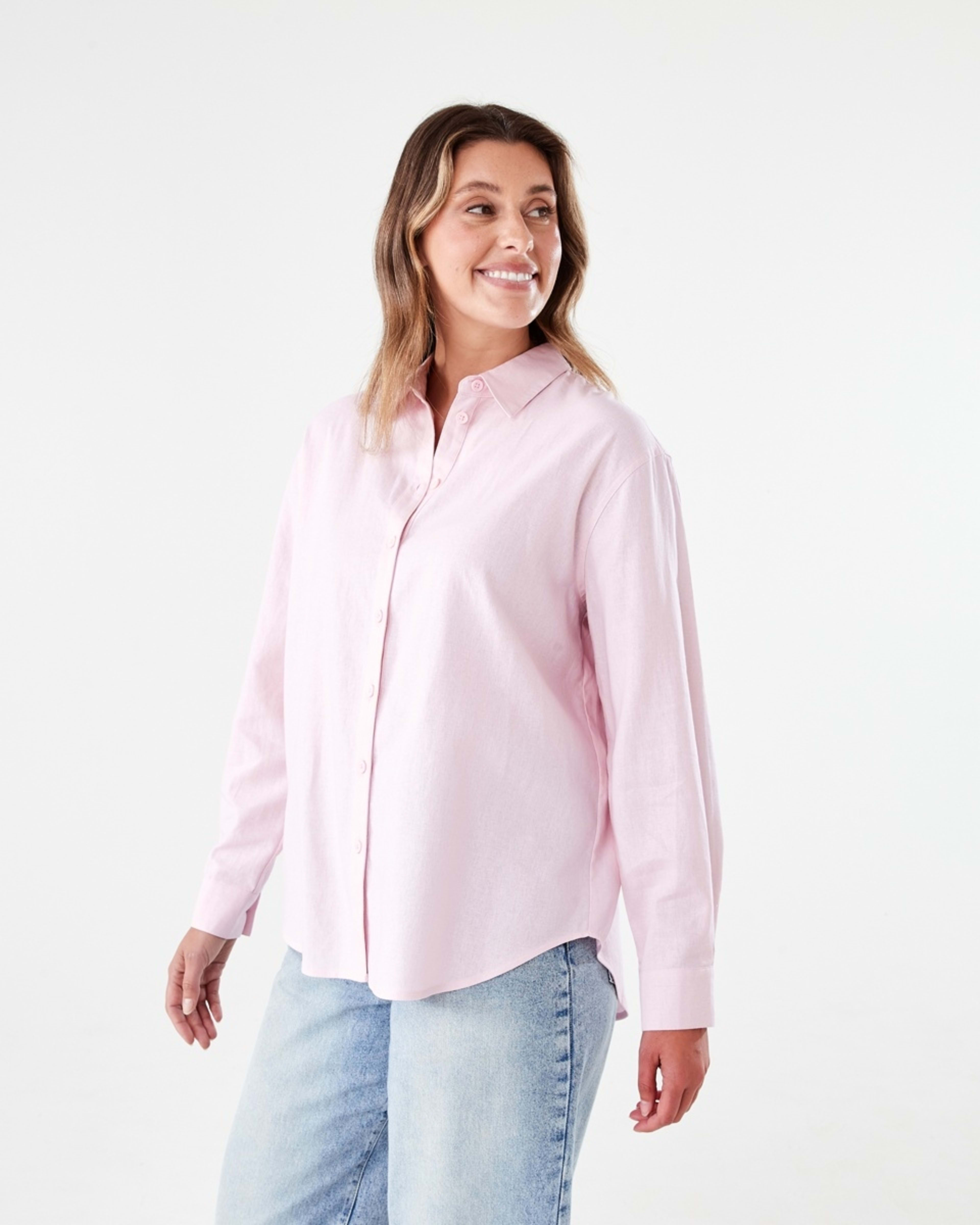 2 Long Sleeve Linen Blend Shirt SOFT BLOSSOM, 2 of 6