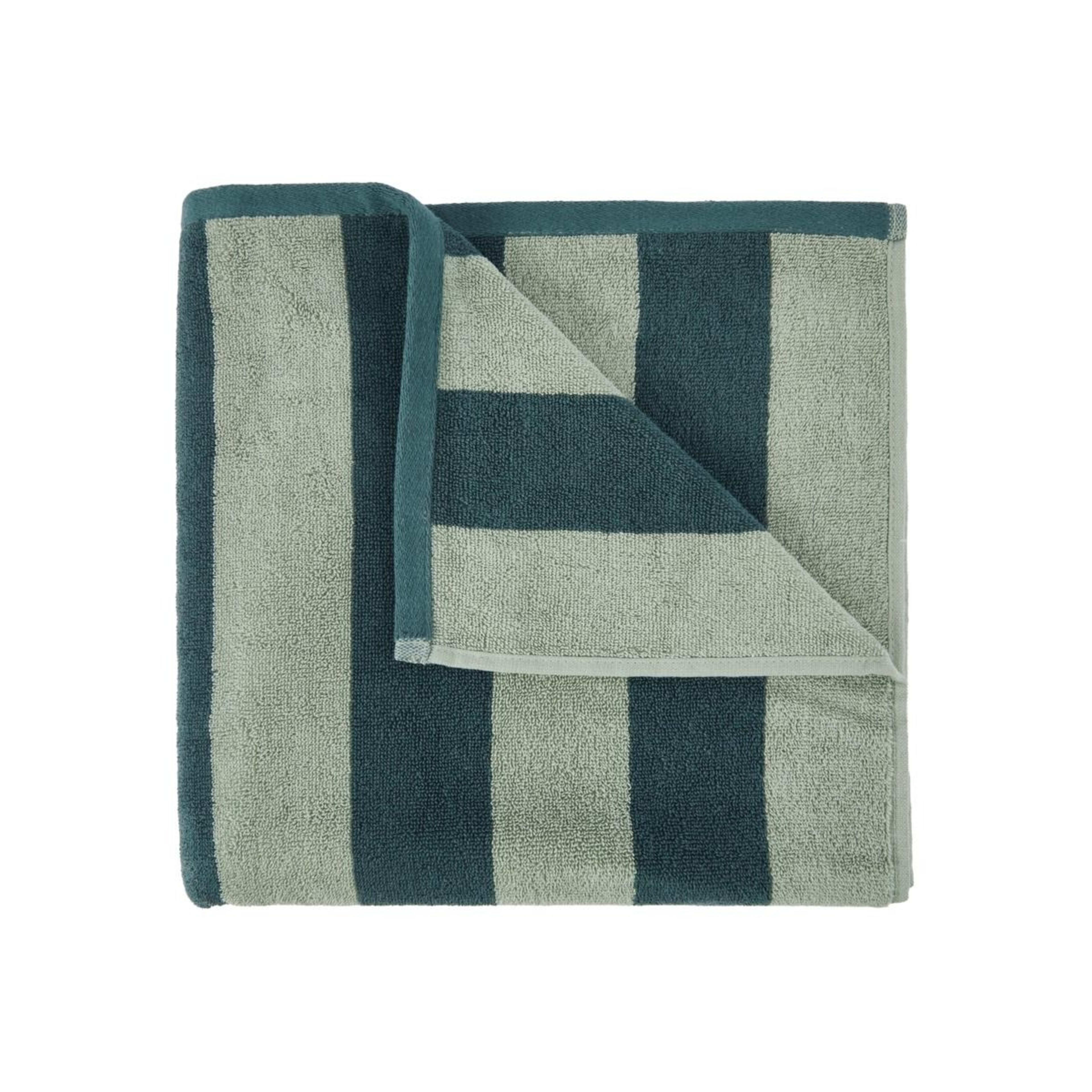 1 Stripe Cotton Bath Towel - Green, 1 of 5
