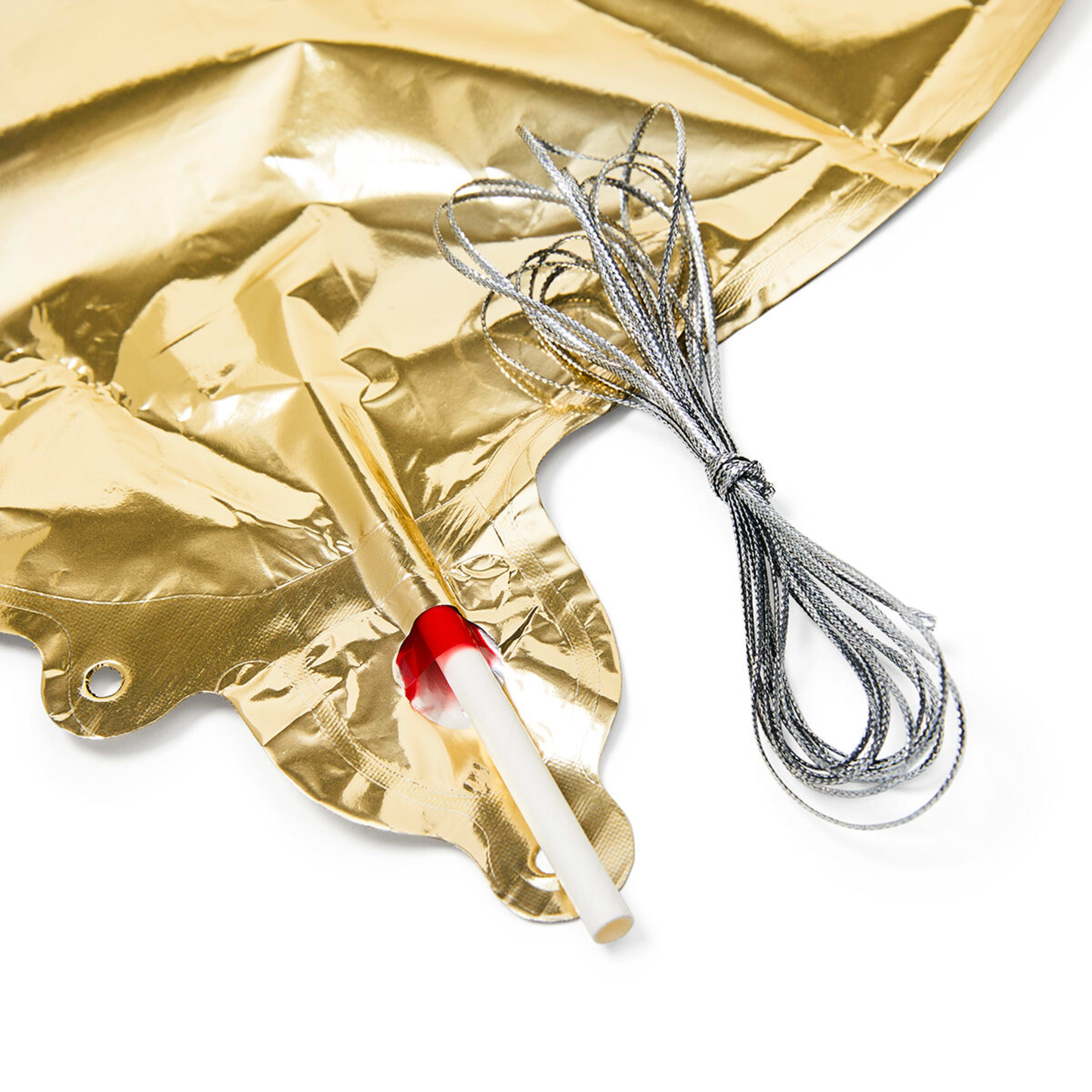 3 Gold Look Giant Number 0 Foil Balloon, 3 of 5