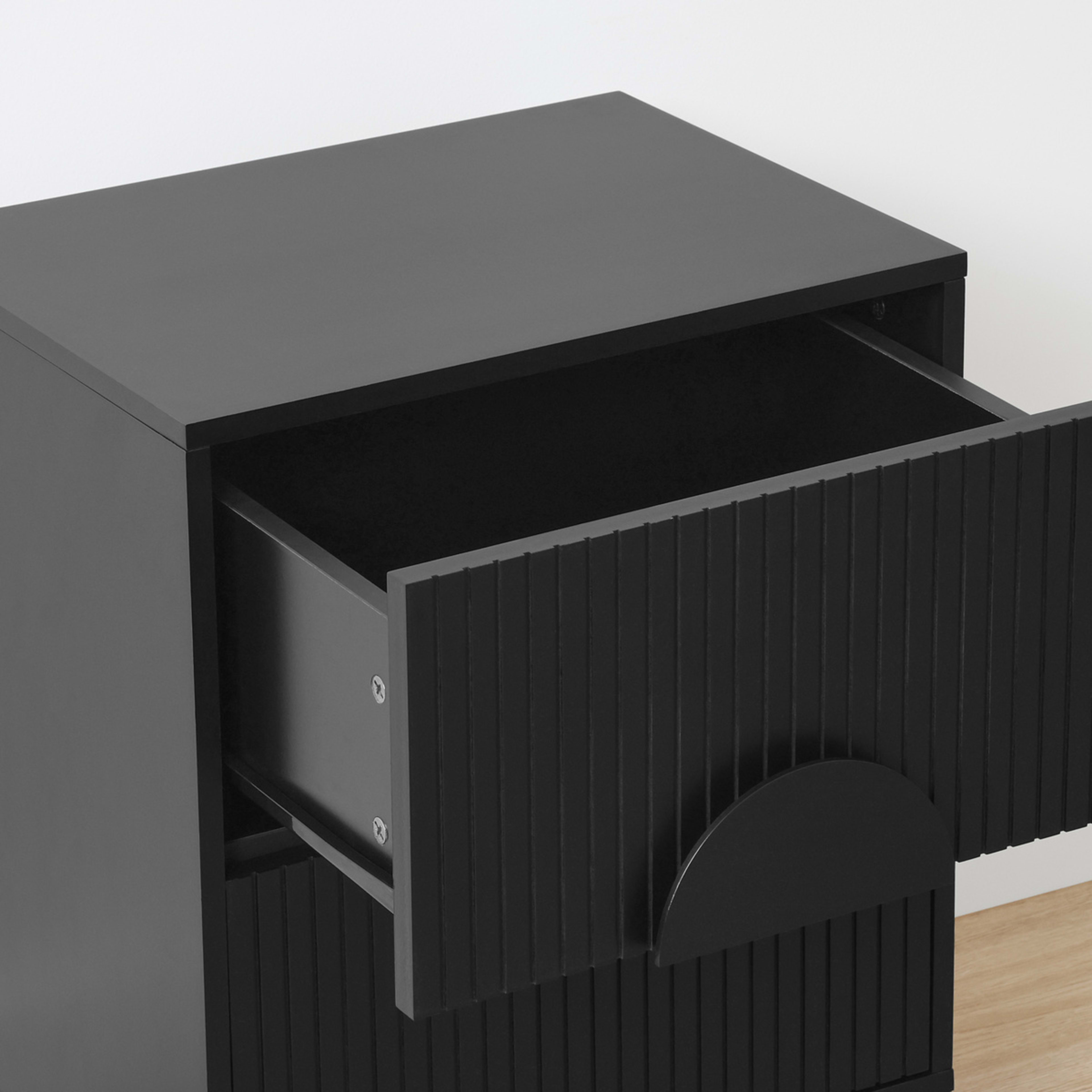 7 Stevie 2 Drawer Bedside Table - Black, 7 of 10