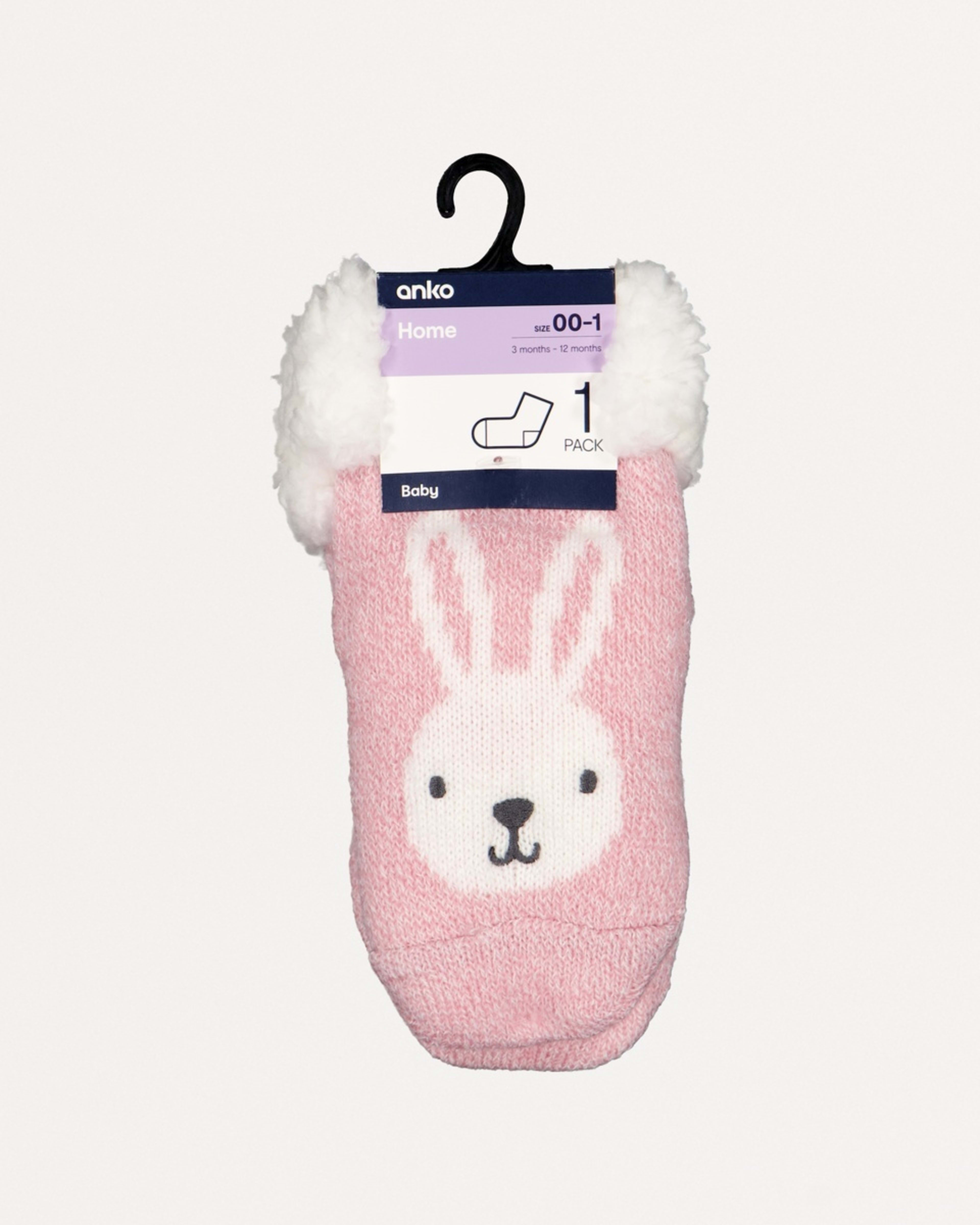 2 Home Socks Pnk Bunny, 2 of 2