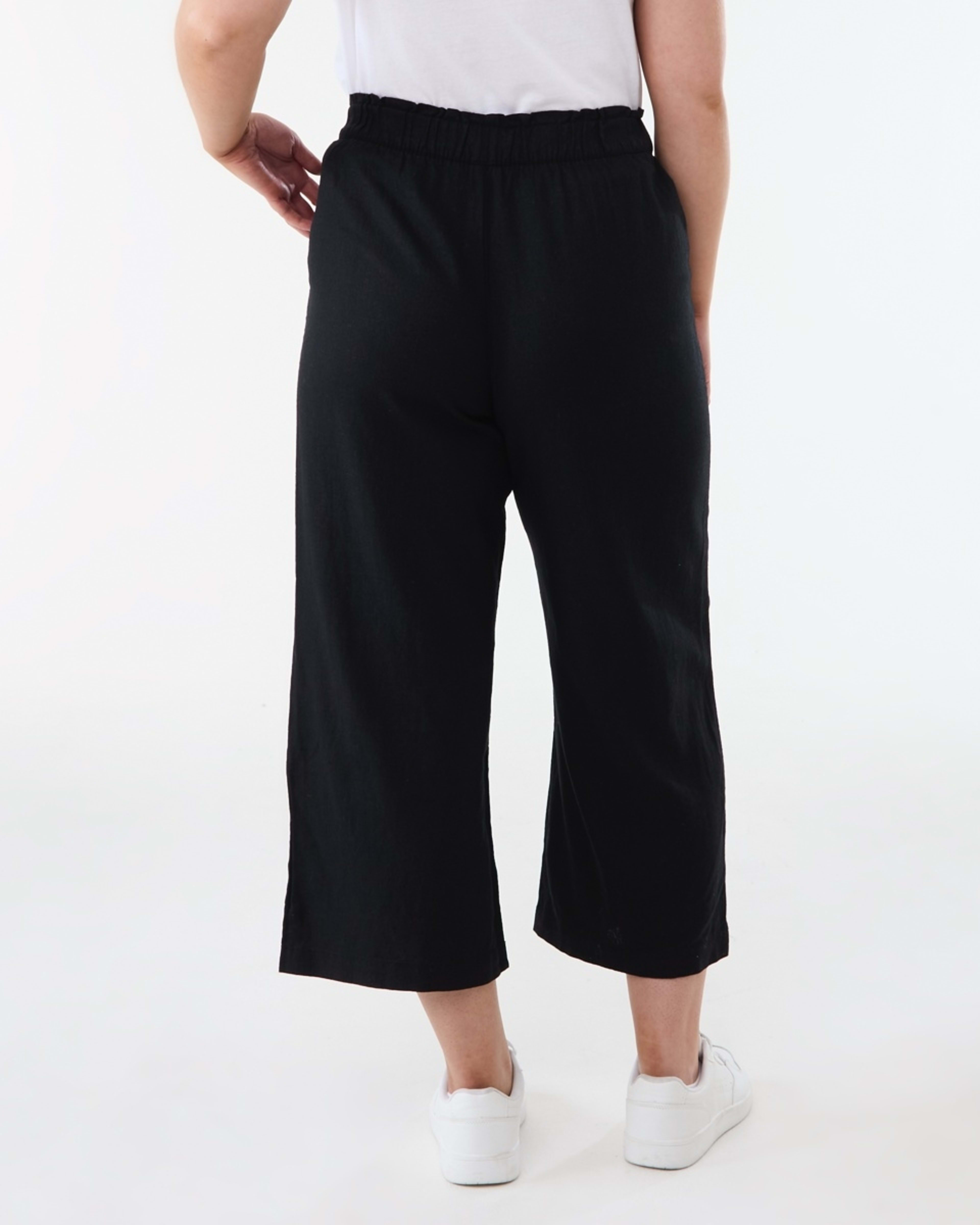 3 Linen Blend Culottes BLACK, 3 of 5