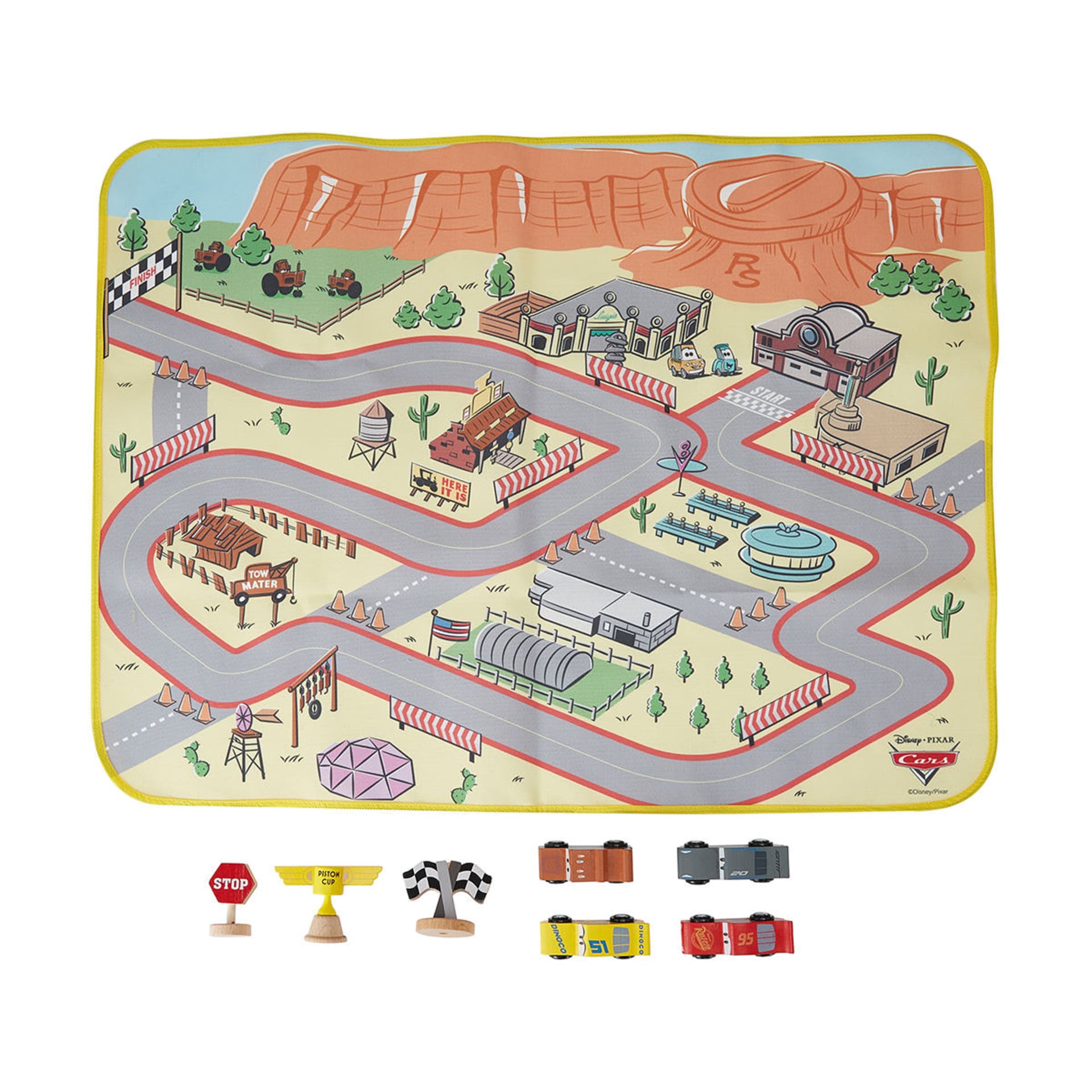 8 Piece Disney Pixar Cars Wooden Playmat Set Kmart