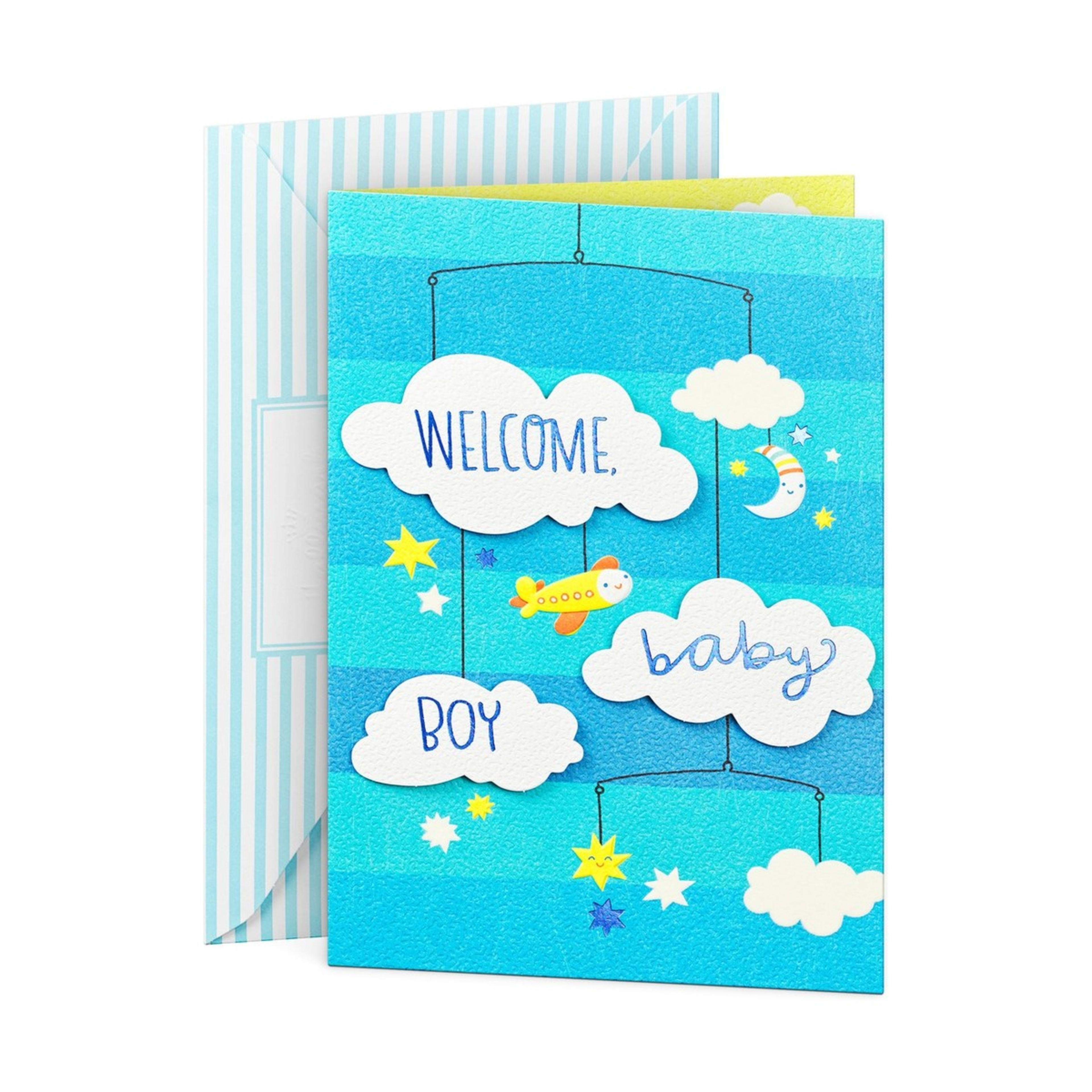 1 Hallmark Baby Card For Boy - Clouds