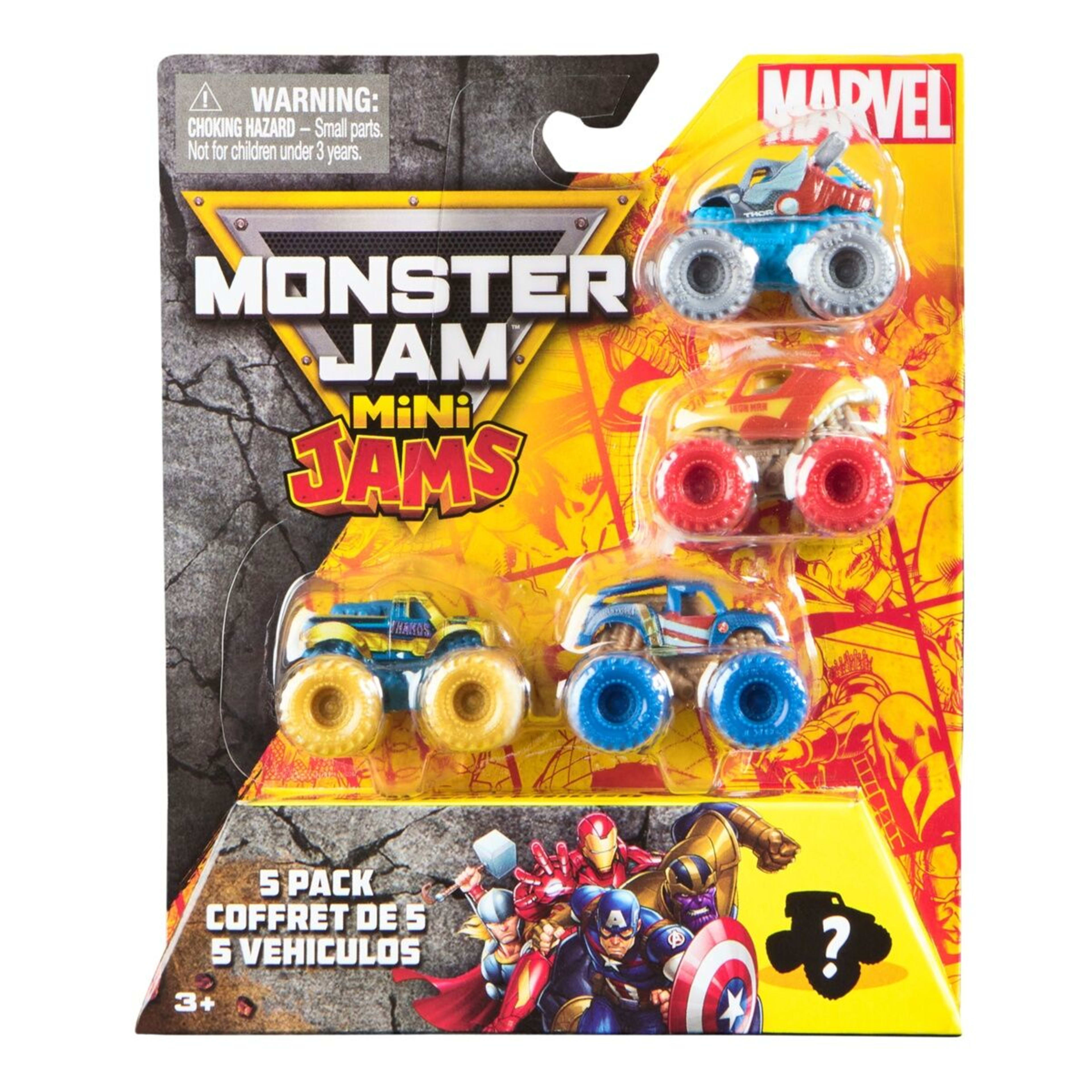 1 5 Pack Marvel Monster Jam Mini Jams Vehicle