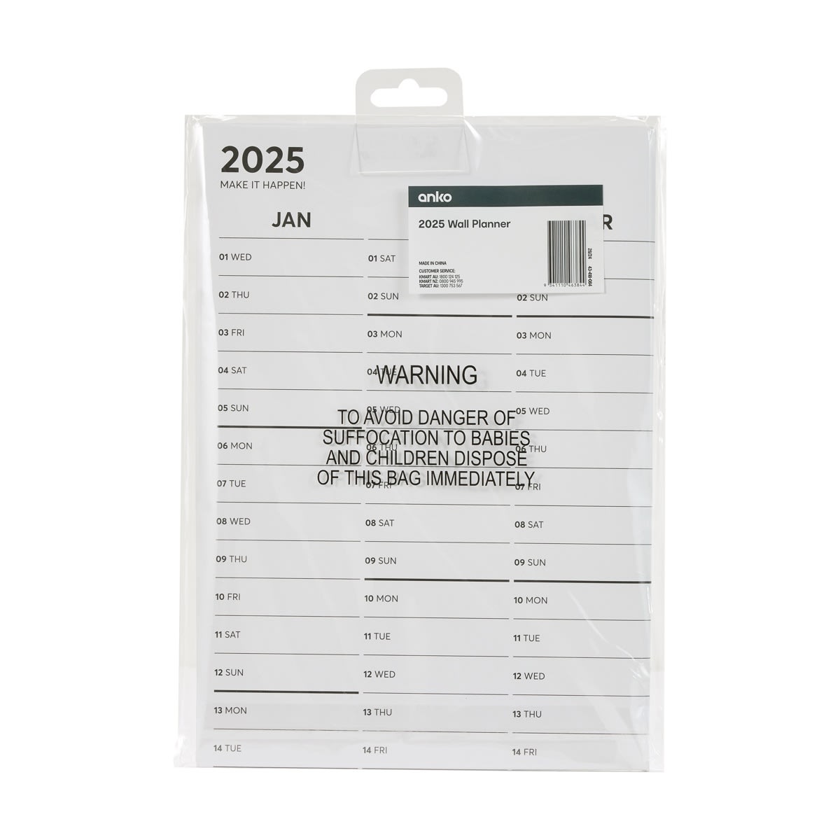 2025 Wall Planner Kmart