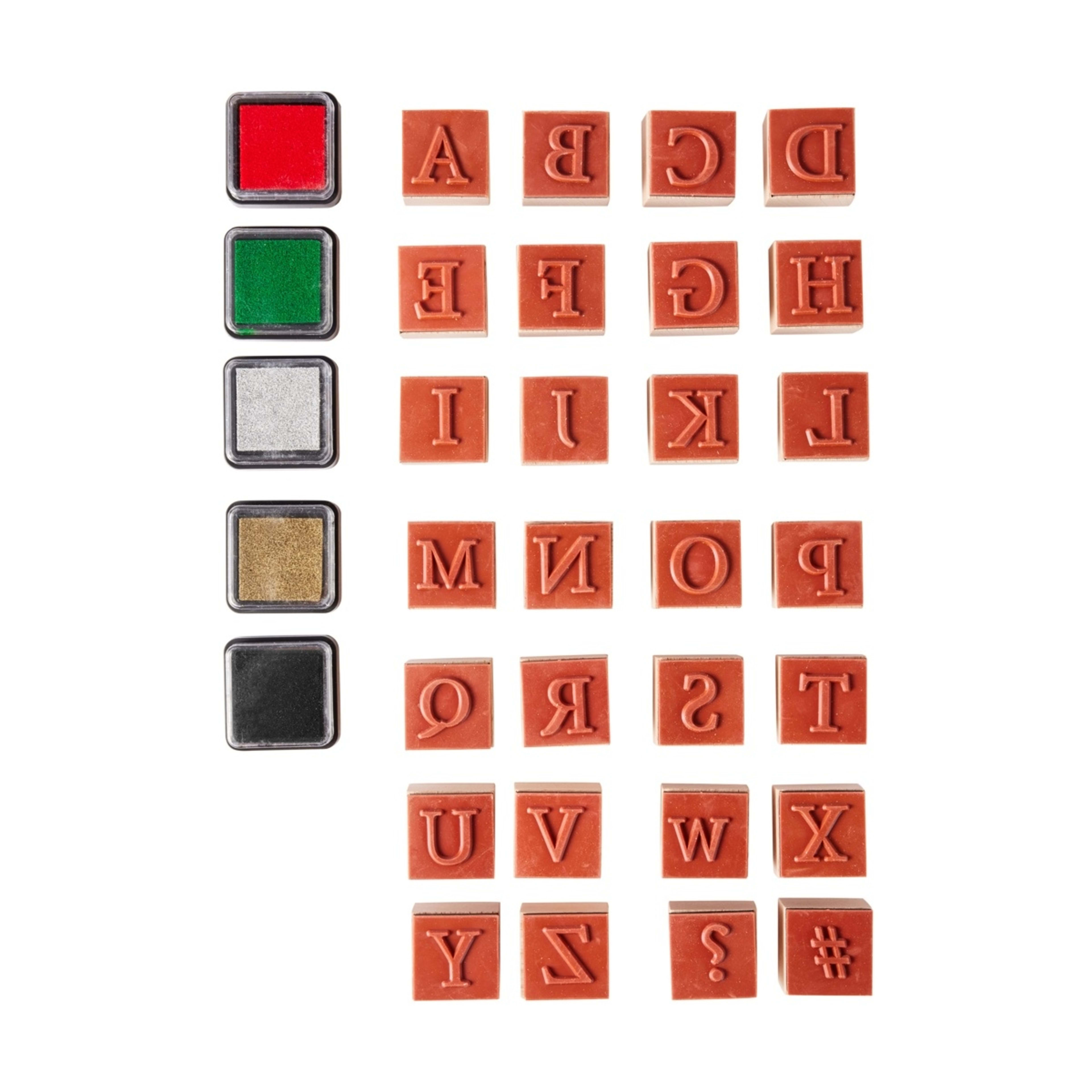 Wooden Stamp Set Alphabet, Upper Case Kmart