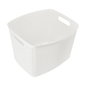 30L Rectangle Knit Basket - White