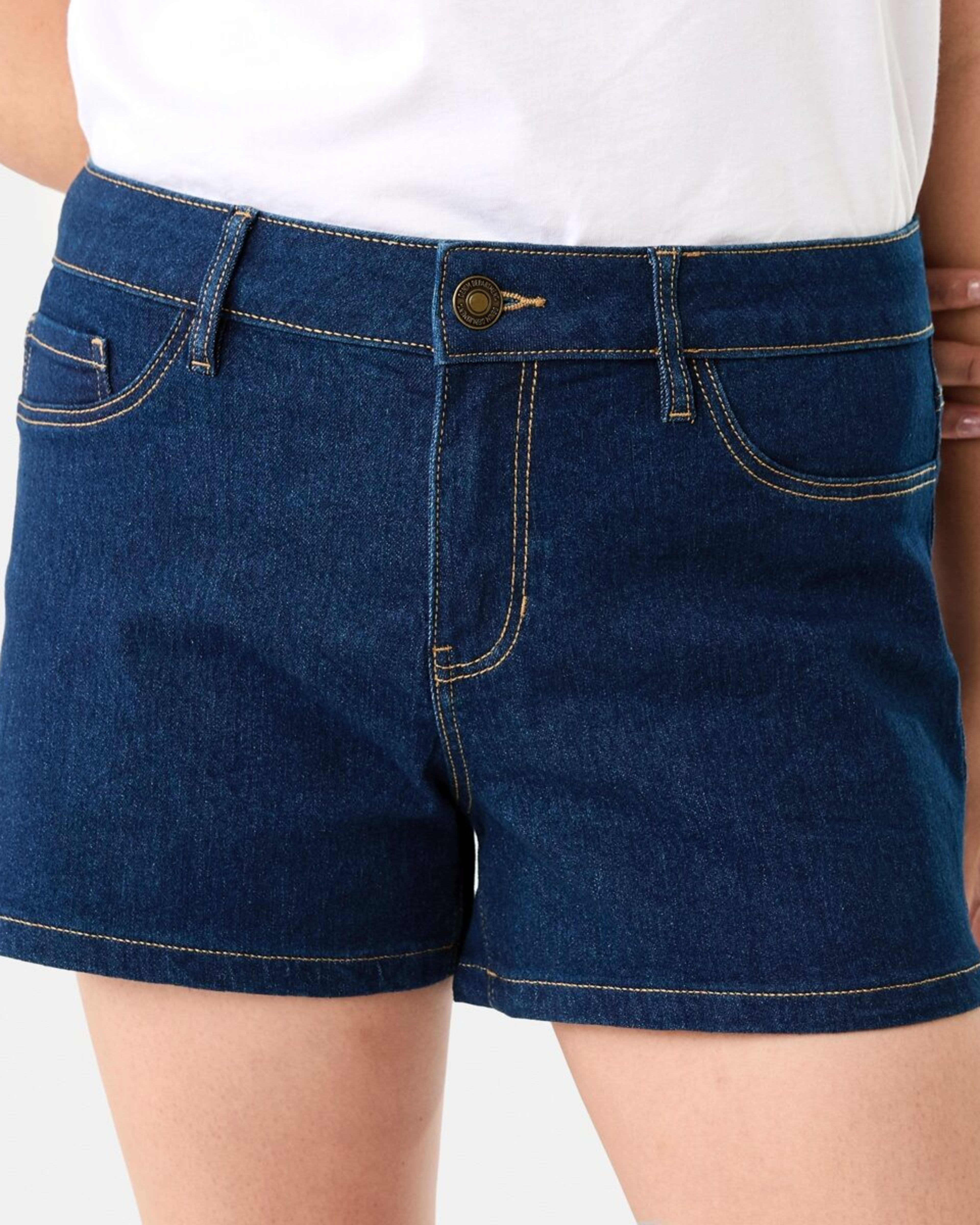 1 Mid Rise Denim Shorts INDIGO WASH