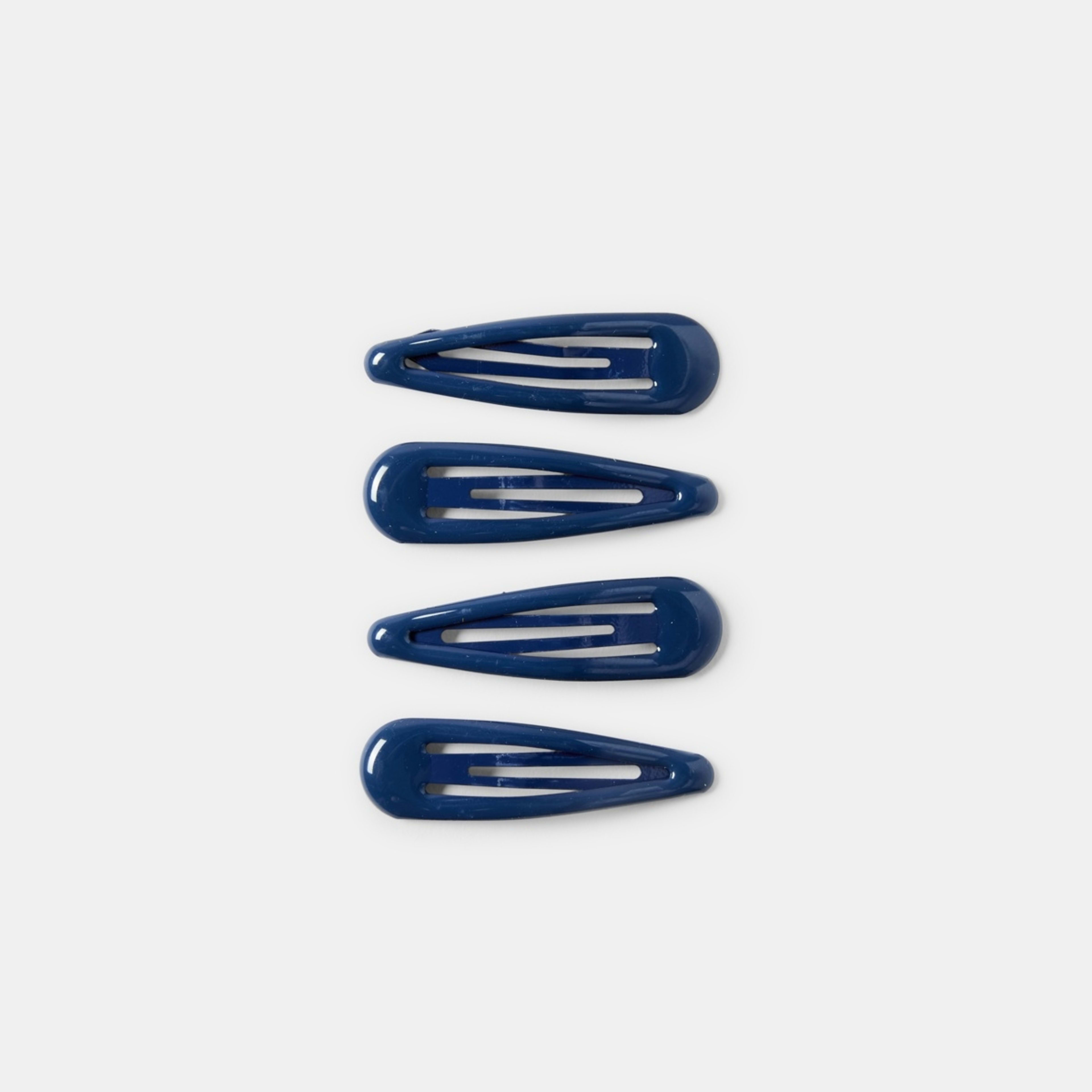 1 4 Pack School Basic Snap Hair Clips Dark Sapphire, 1 of 3