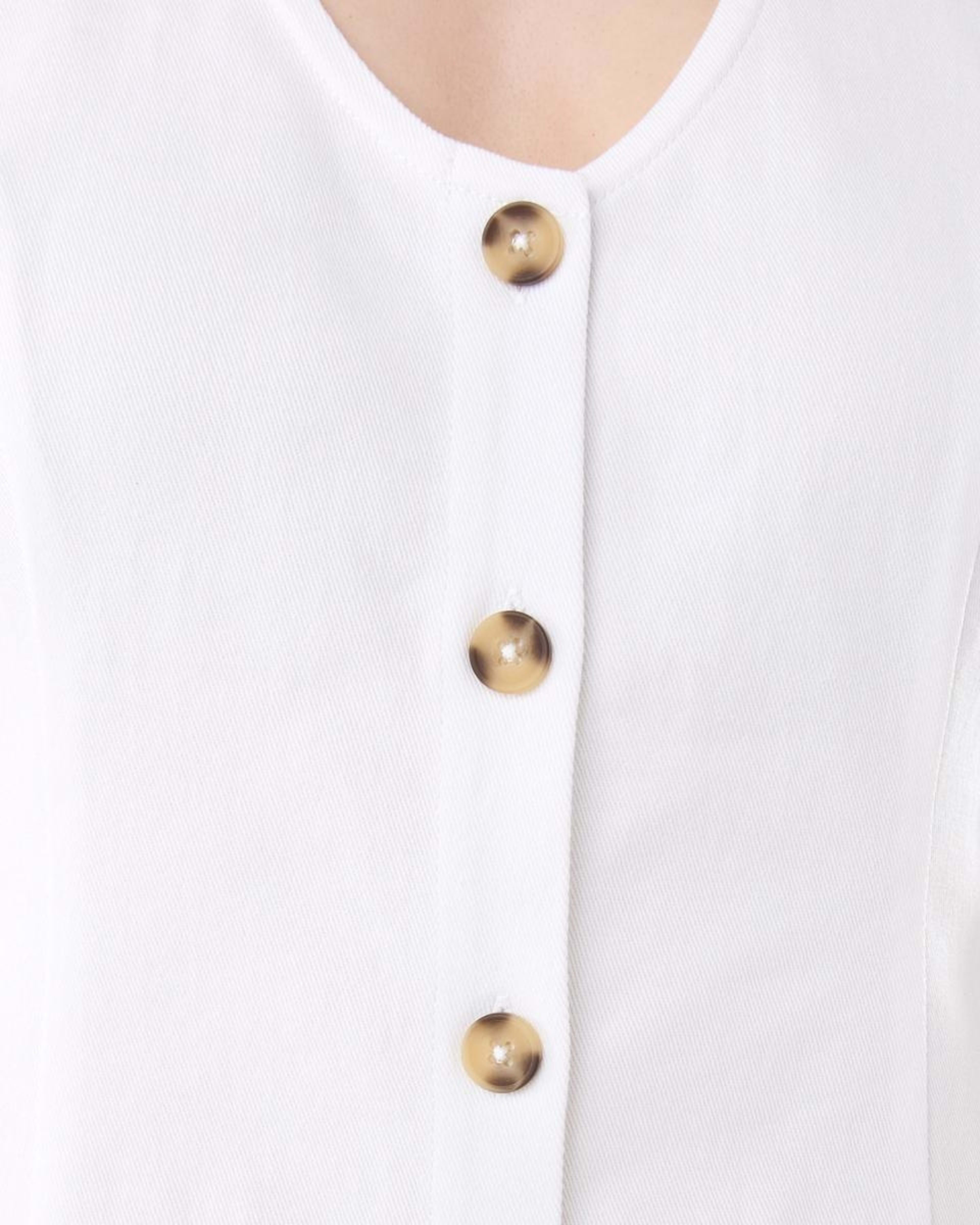 6 Sleeveless Denim Halter Maxi Dress Ecru, 6 of 10