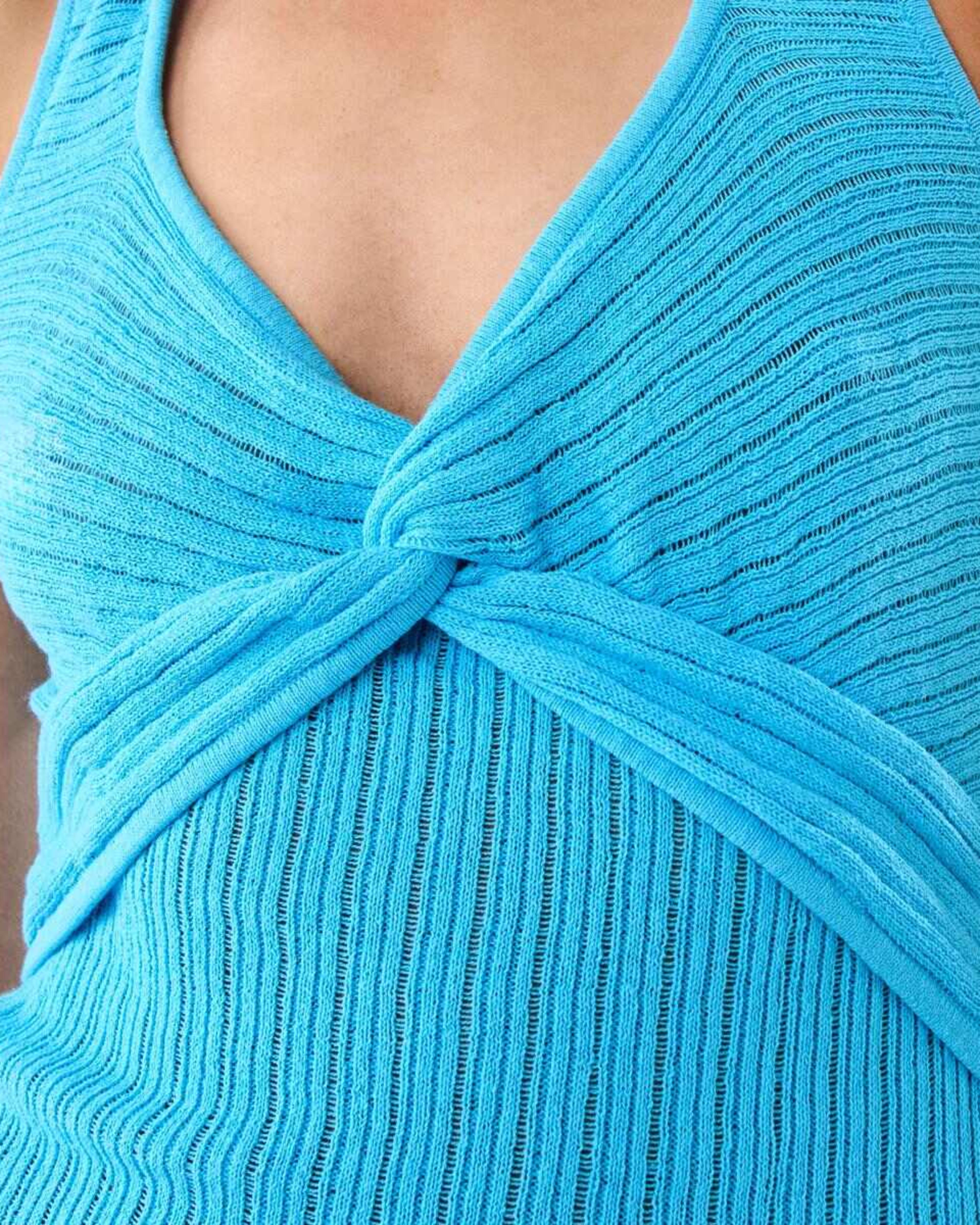 8 Halter Twist Front Top AQUAMARINE, 8 of 10