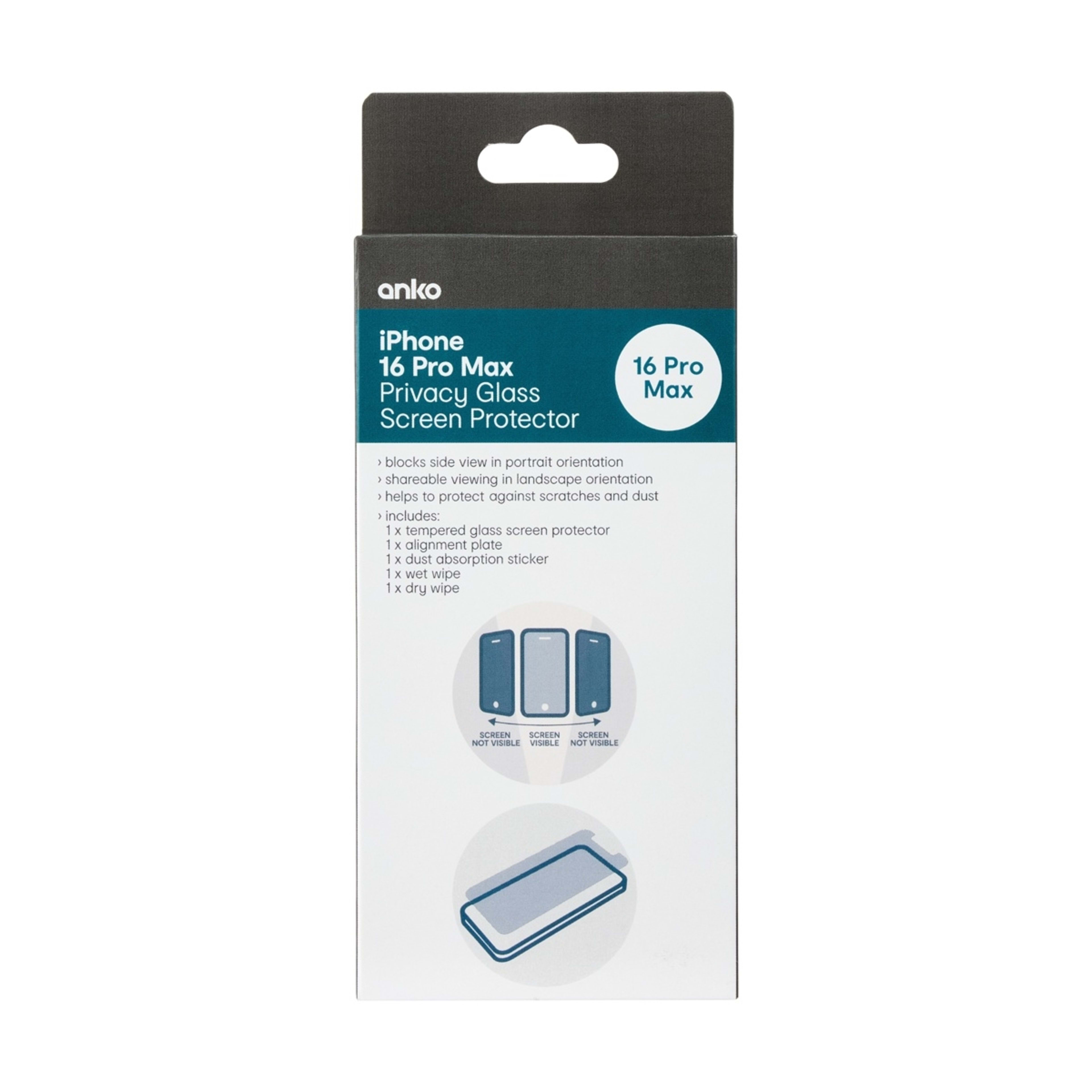 1 iPhone 16 Pro Max Privacy Screen Protector