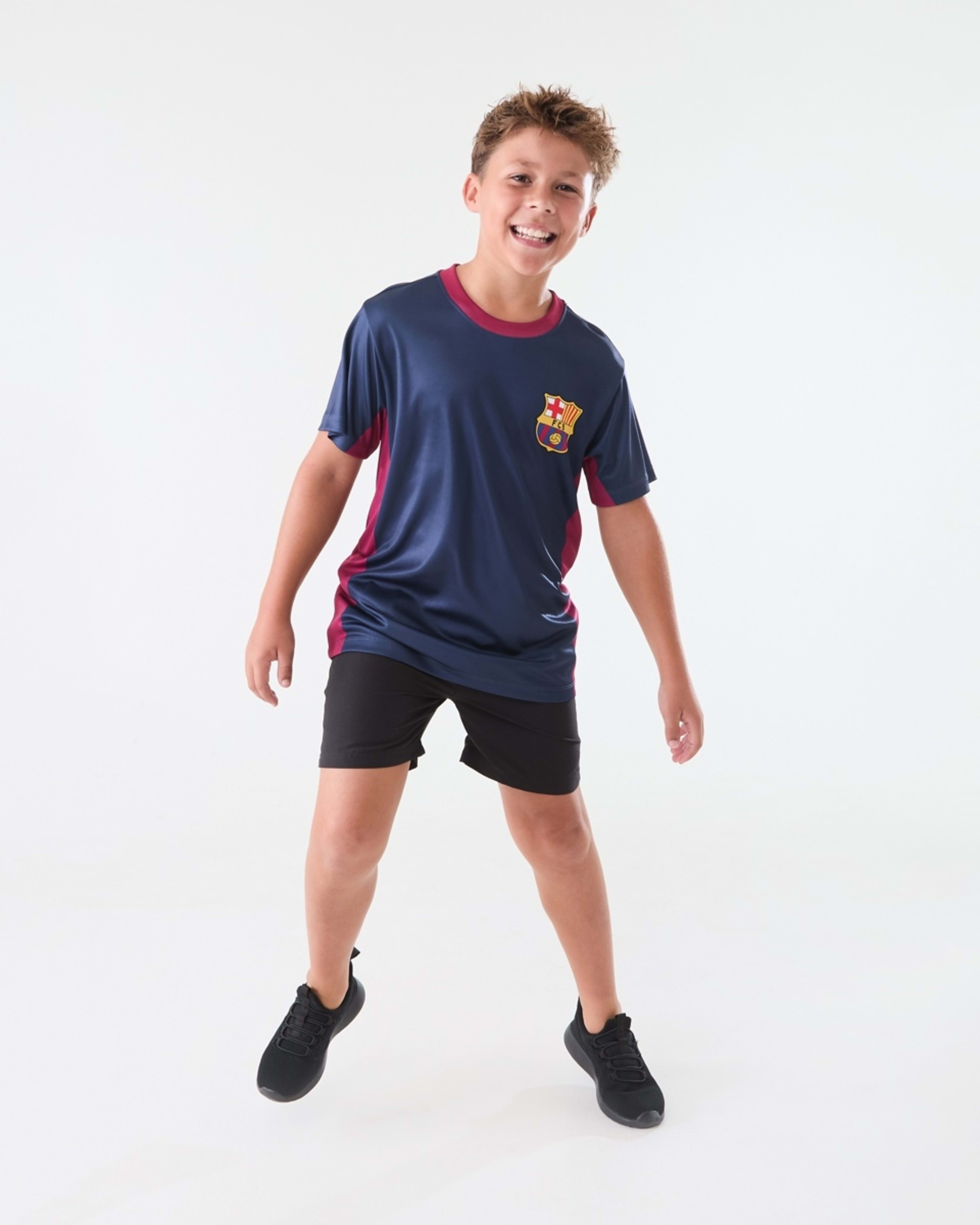 6 Official Youth Barcelona Panel Jersey T-shirt Navy, 6 of 7