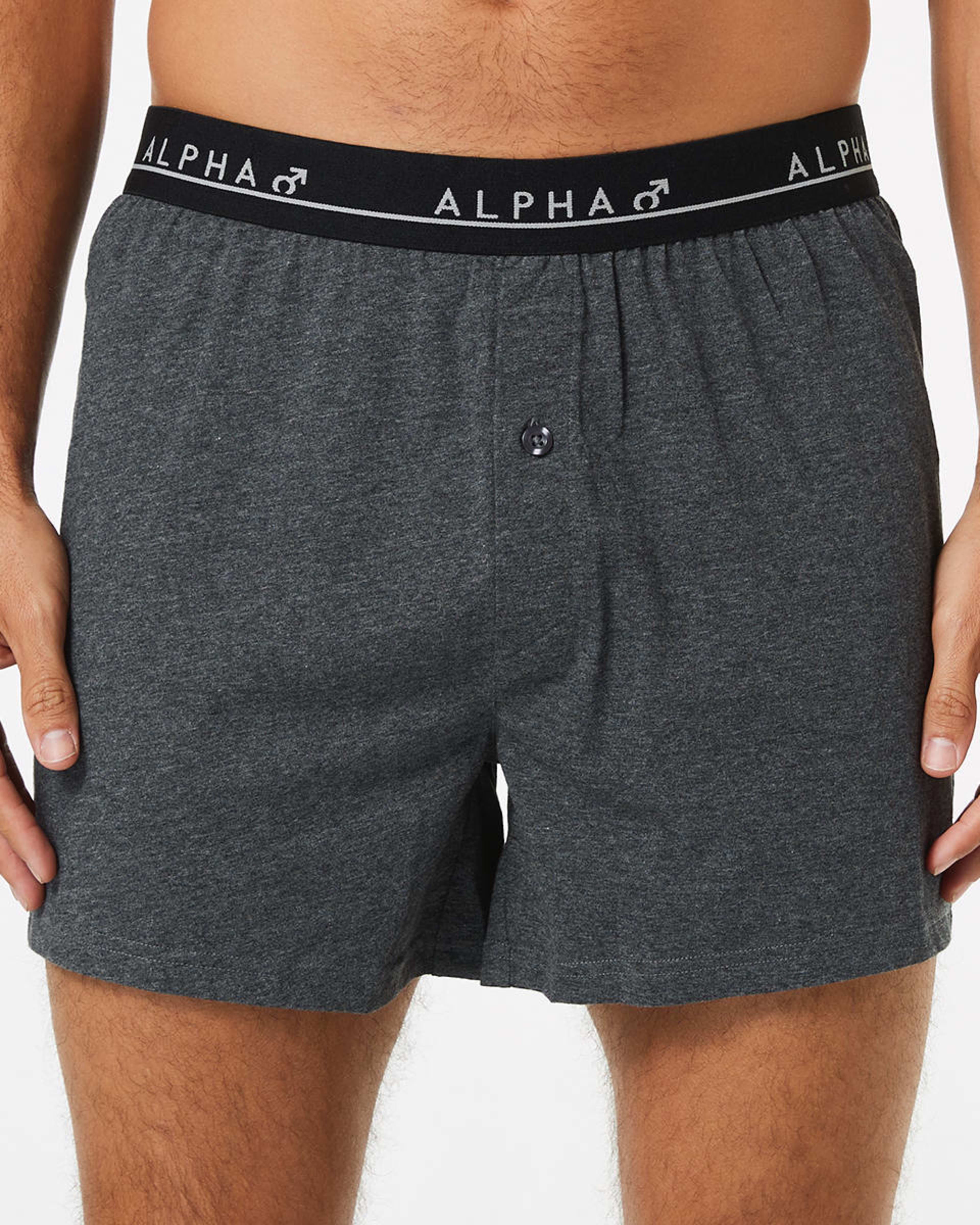 3 3 Pack Plain Jersey Boxers GREY NAVY CHARCOAL, 3 of 7