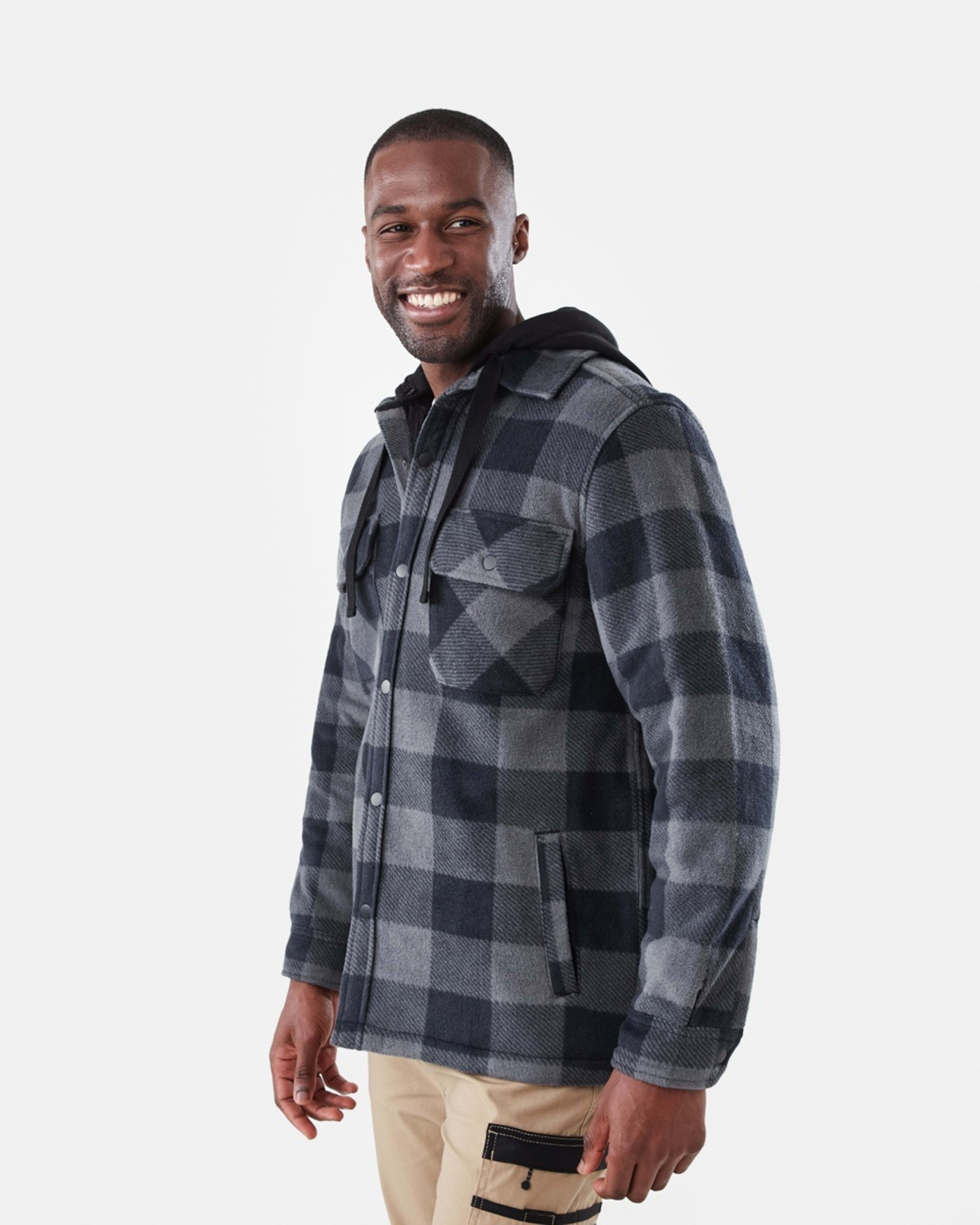 3 Workwear Padded Industrial Jacket Black Chk, 3 of 8