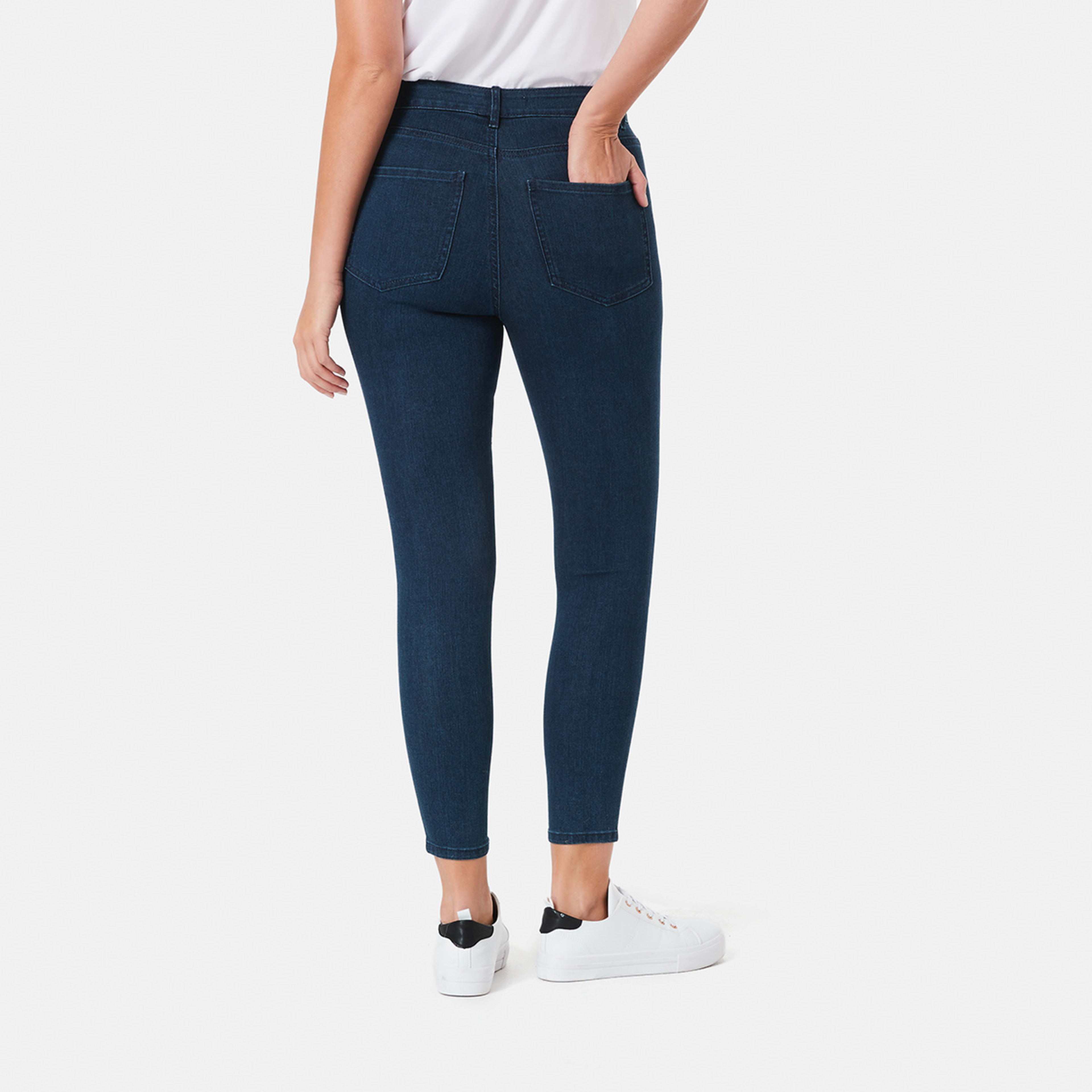 3 High Rise Ankle Length Skinny Jeans Ind Wsh, 3 of 4