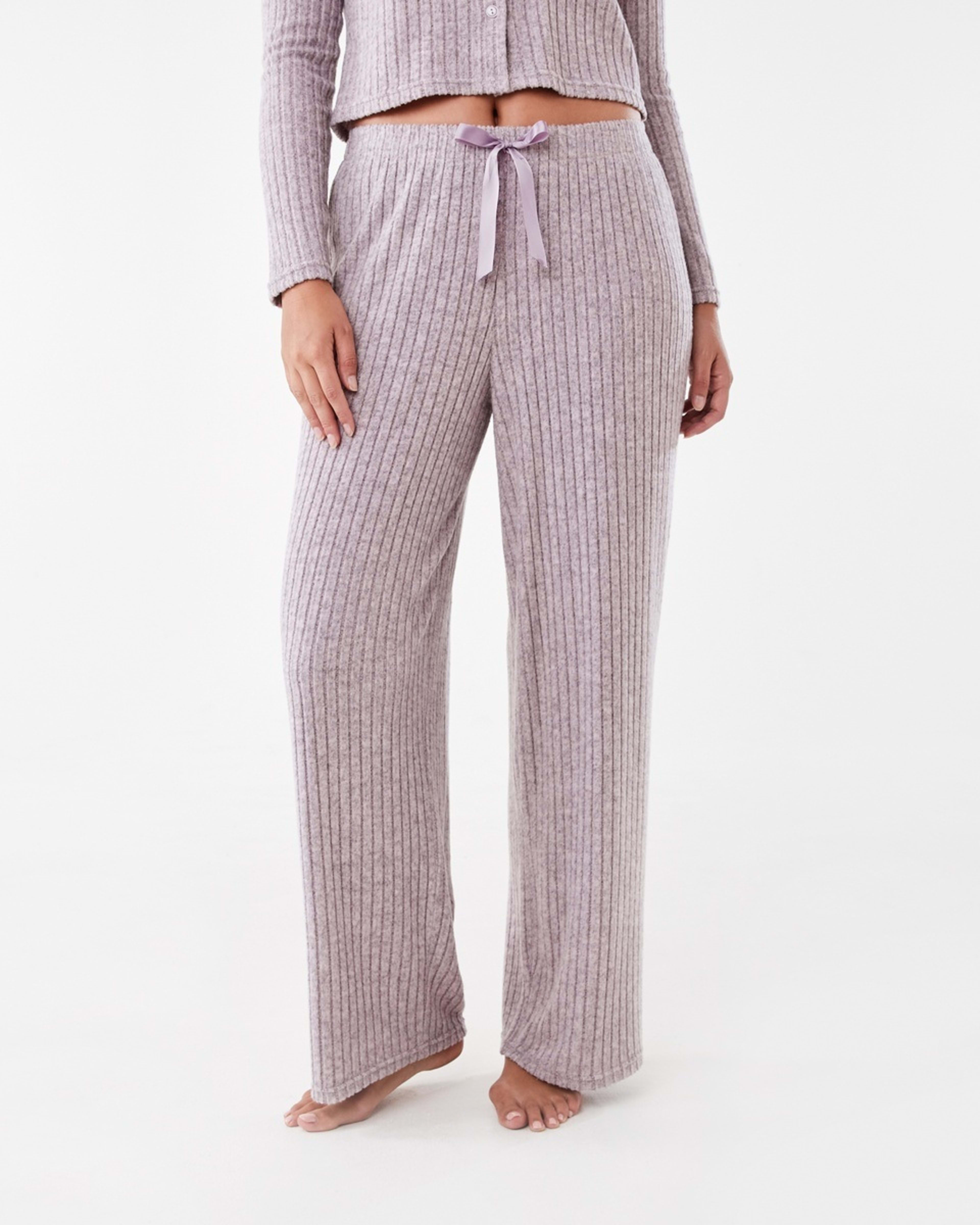 1 Brushed Rib Lounge Pants Plum Mrle