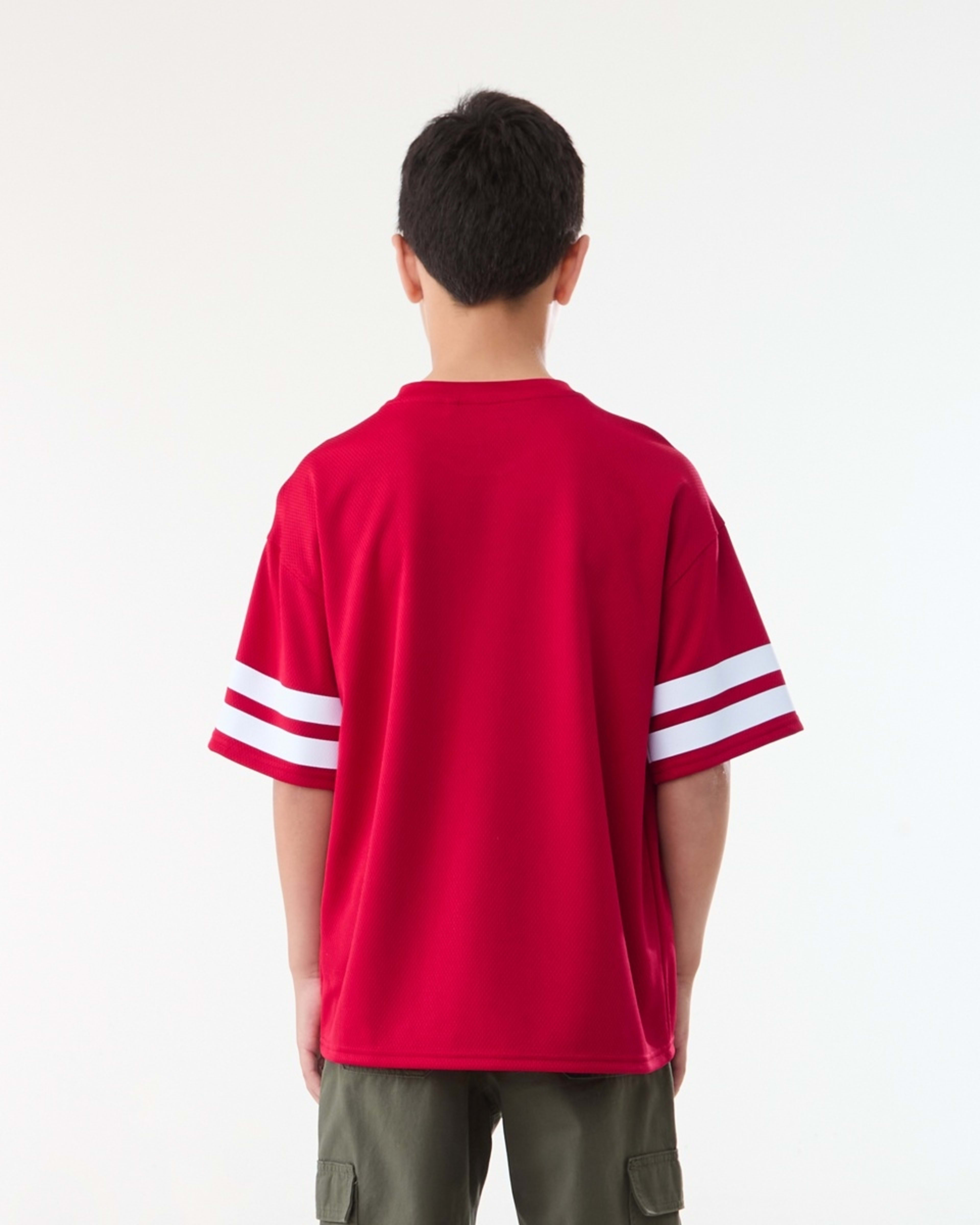 2 Short Sleeve Oversized Mesh T-shirt JERSEY 93 URBAN MID RED, 2 of 8