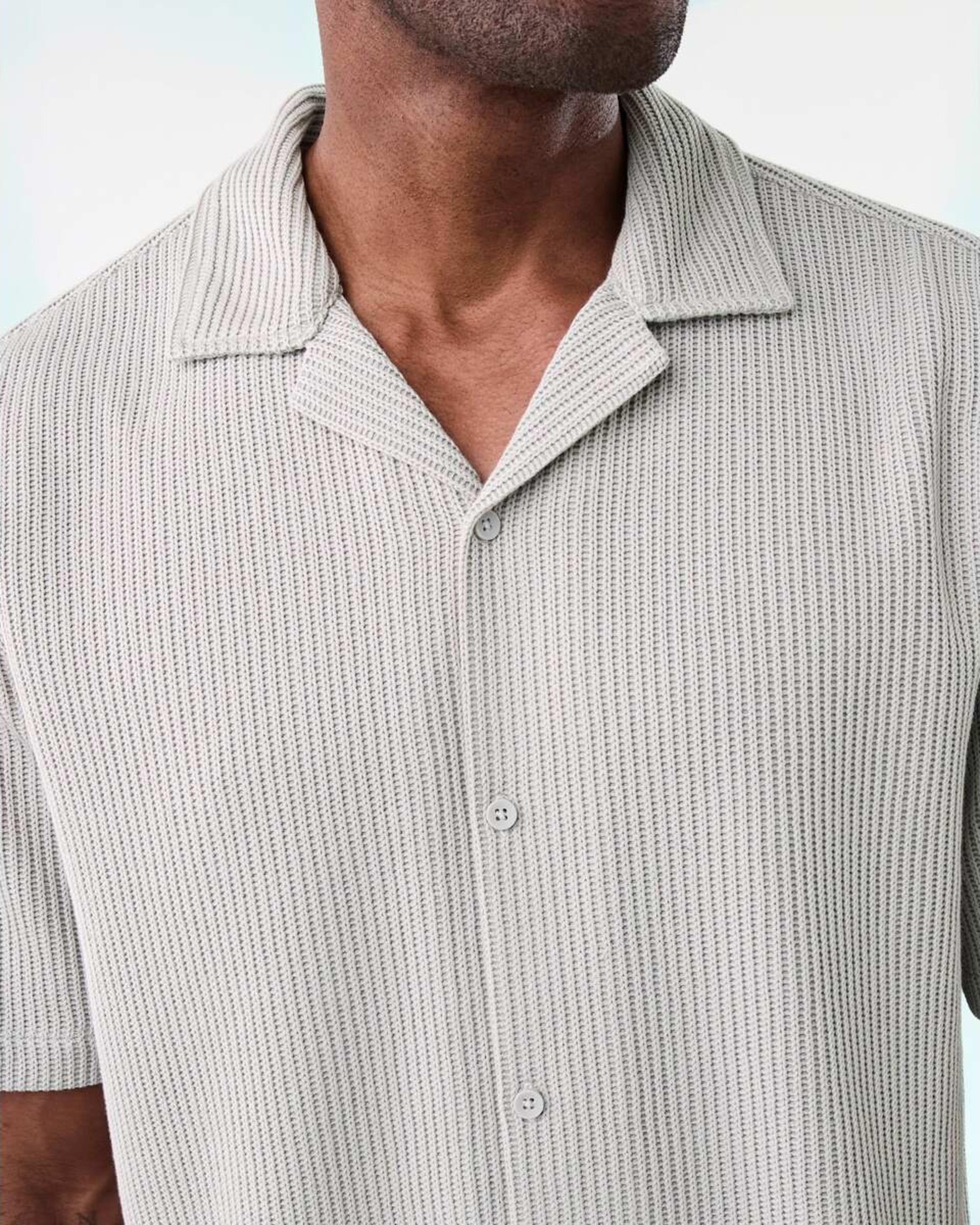 5 Short Sleeve Jacquard Knit Shirt Bge Lunar, 5 of 6