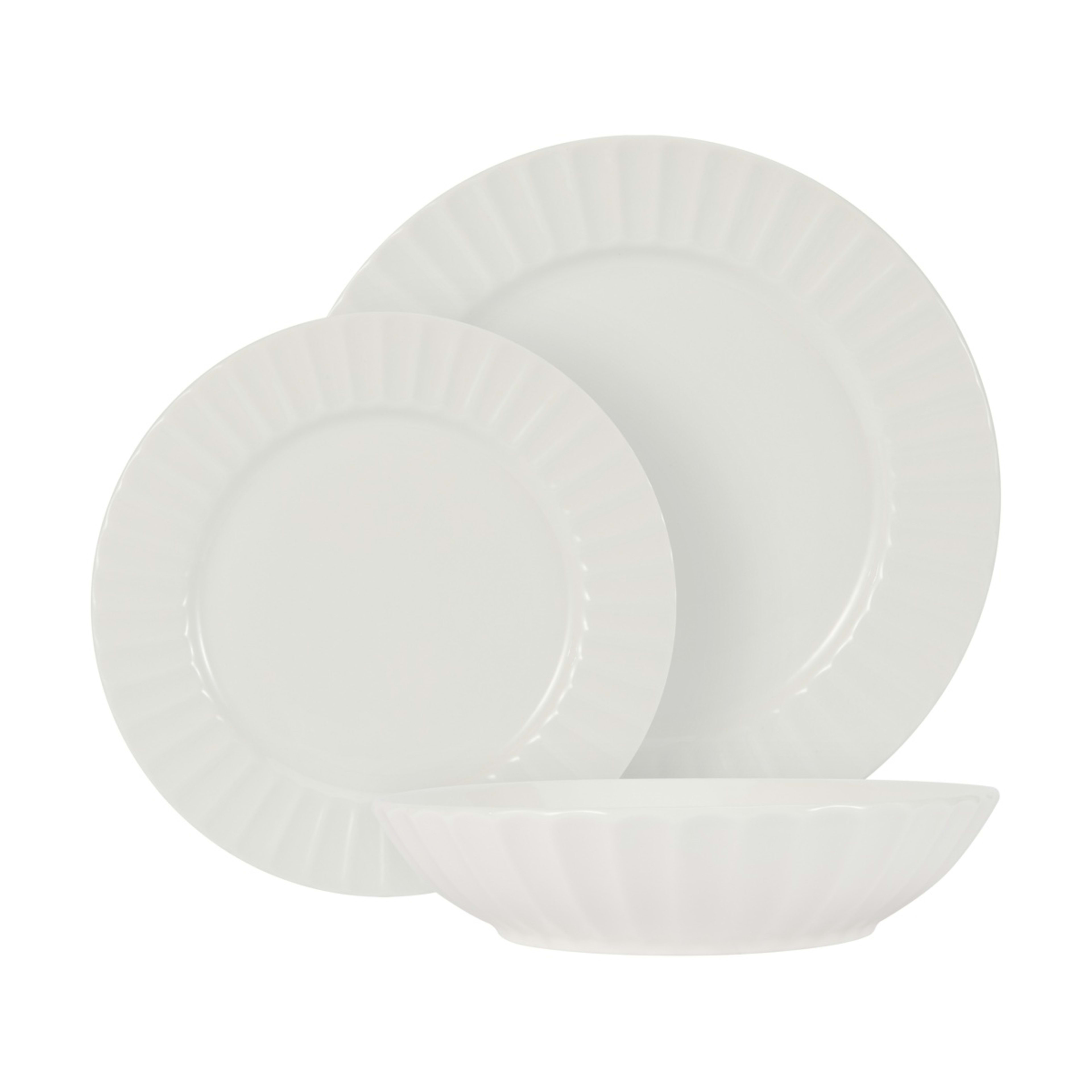 1 Rim Embossed 12 Piece Dinner Set