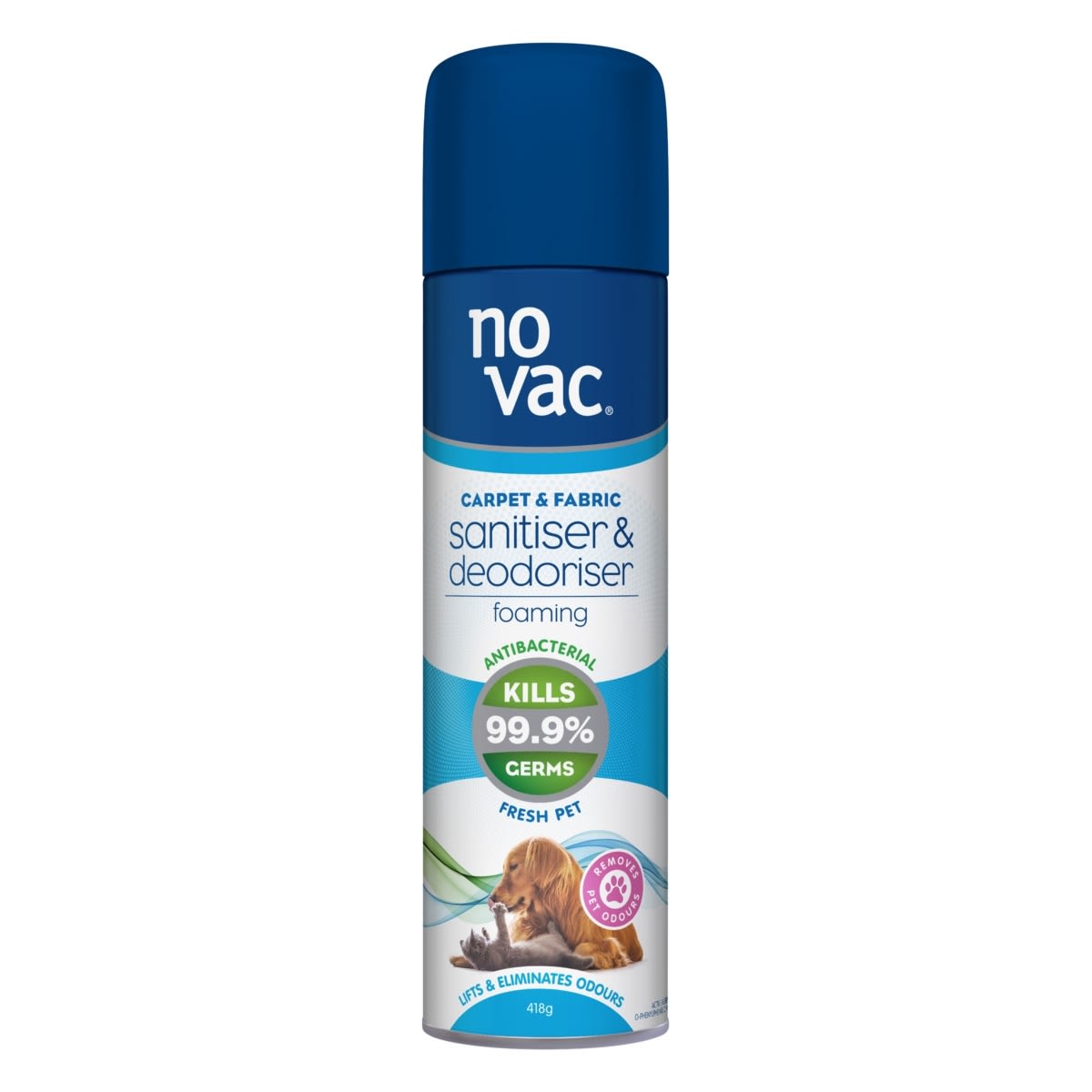 No Vac Fresh Pet Foaming Sanitiser and Deodoriser 418g Kmart