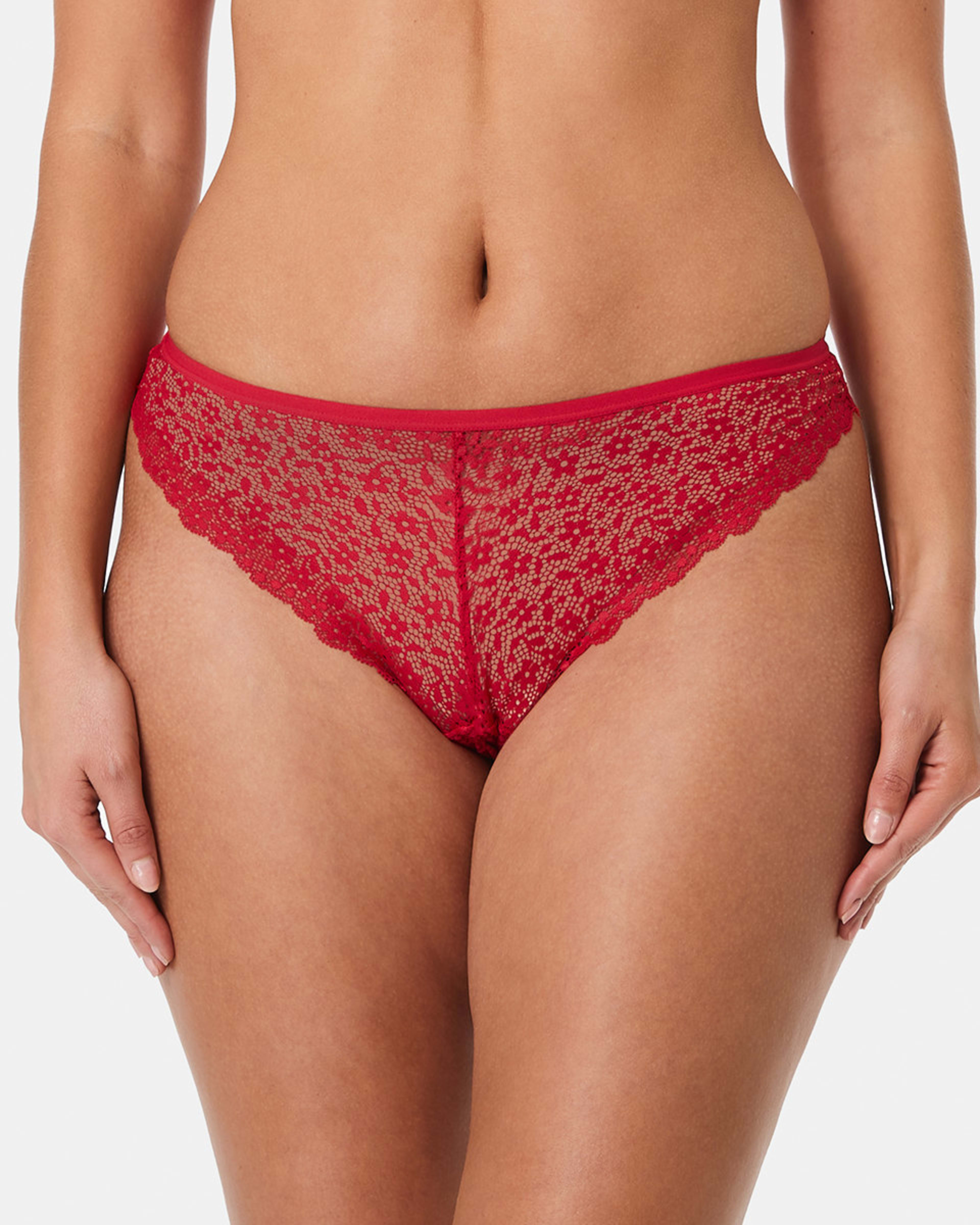 1 Co-ordinated Lace G-String Briefs Grend Red