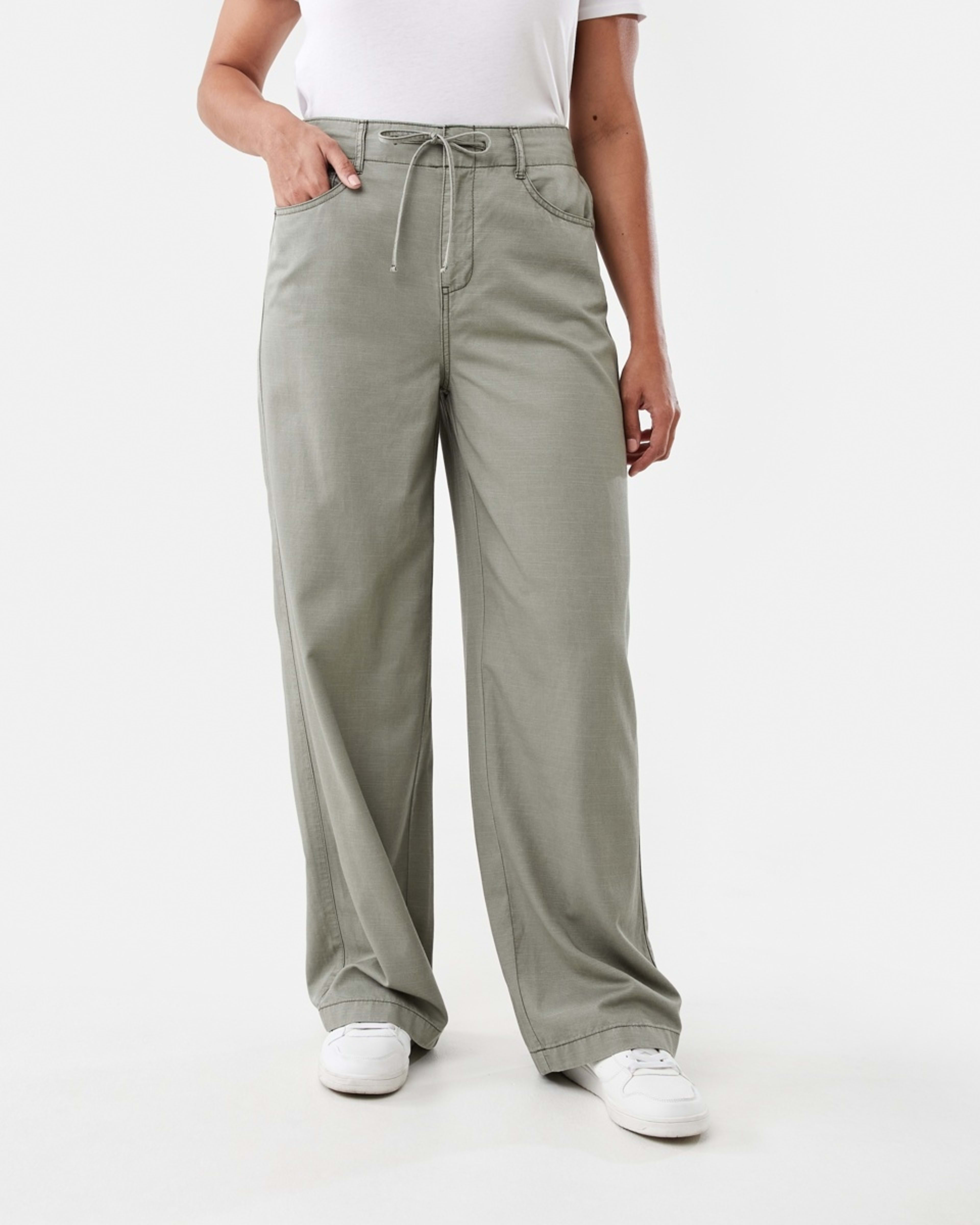 1 Tie Waist Pants Soft Khaki, 1 of 5