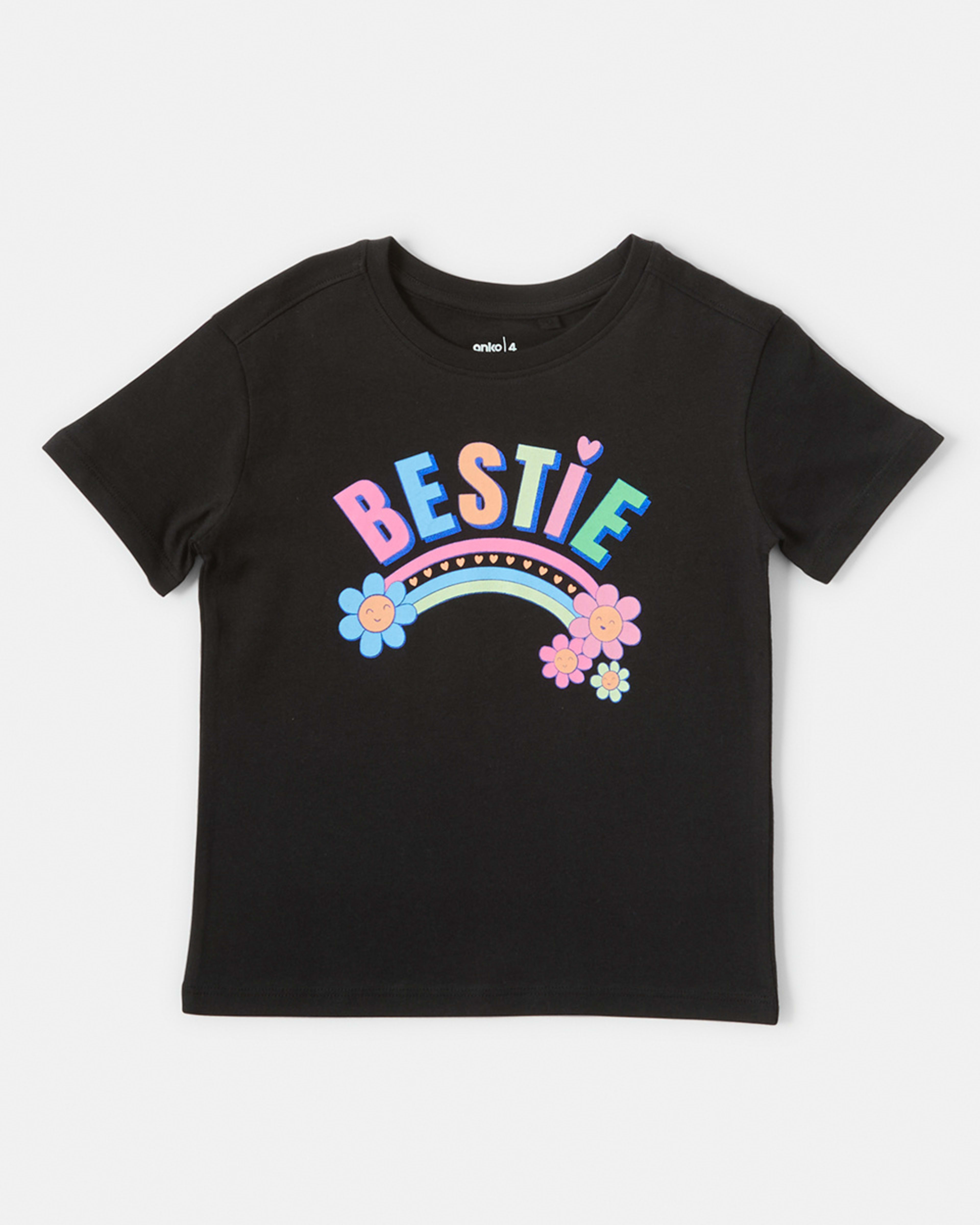 6 Short Sleeve Placement Print T-shirt Blk Bestie, 6 of 7