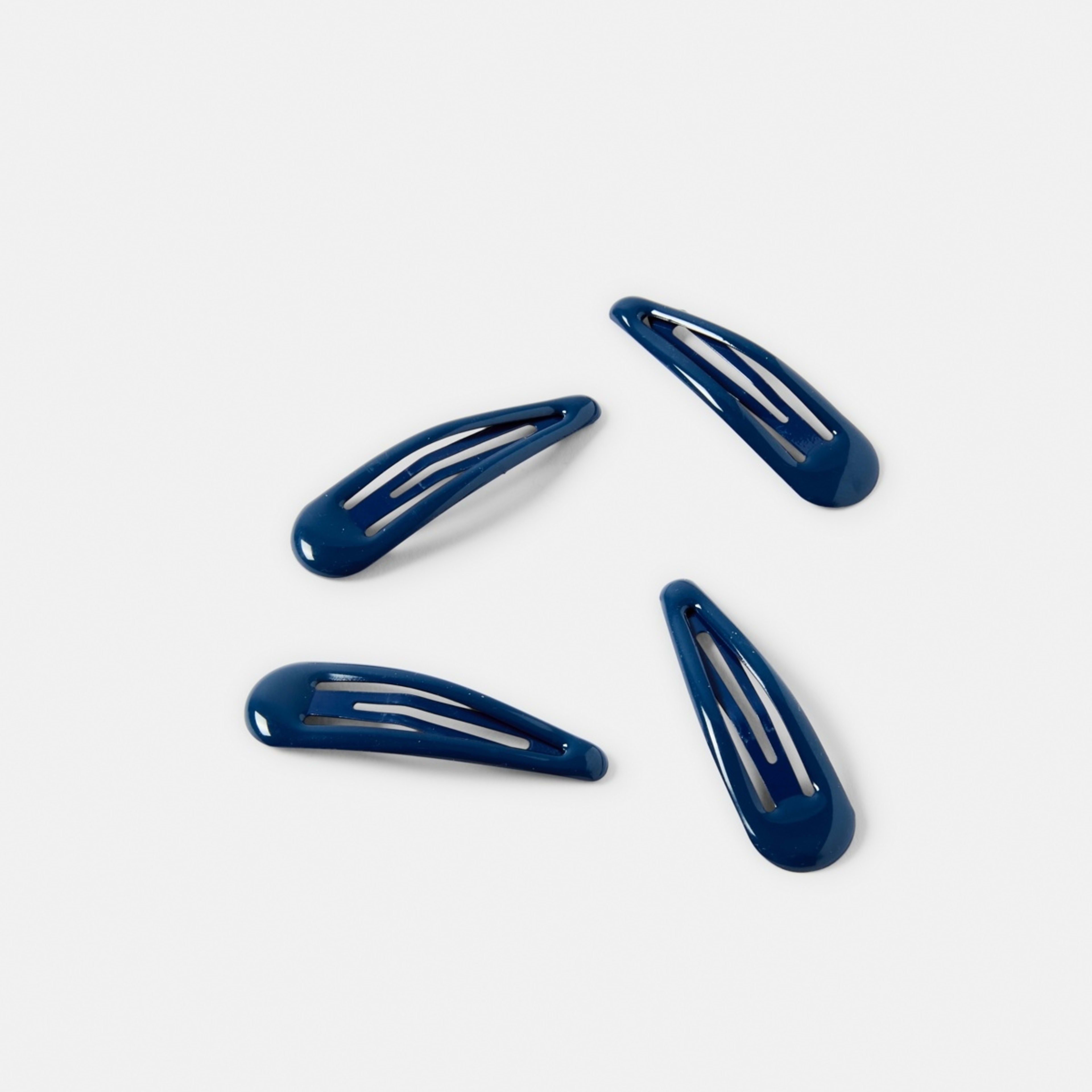 2 4 Pack School Basic Snap Hair Clips Dark Sapphire, 2 of 3