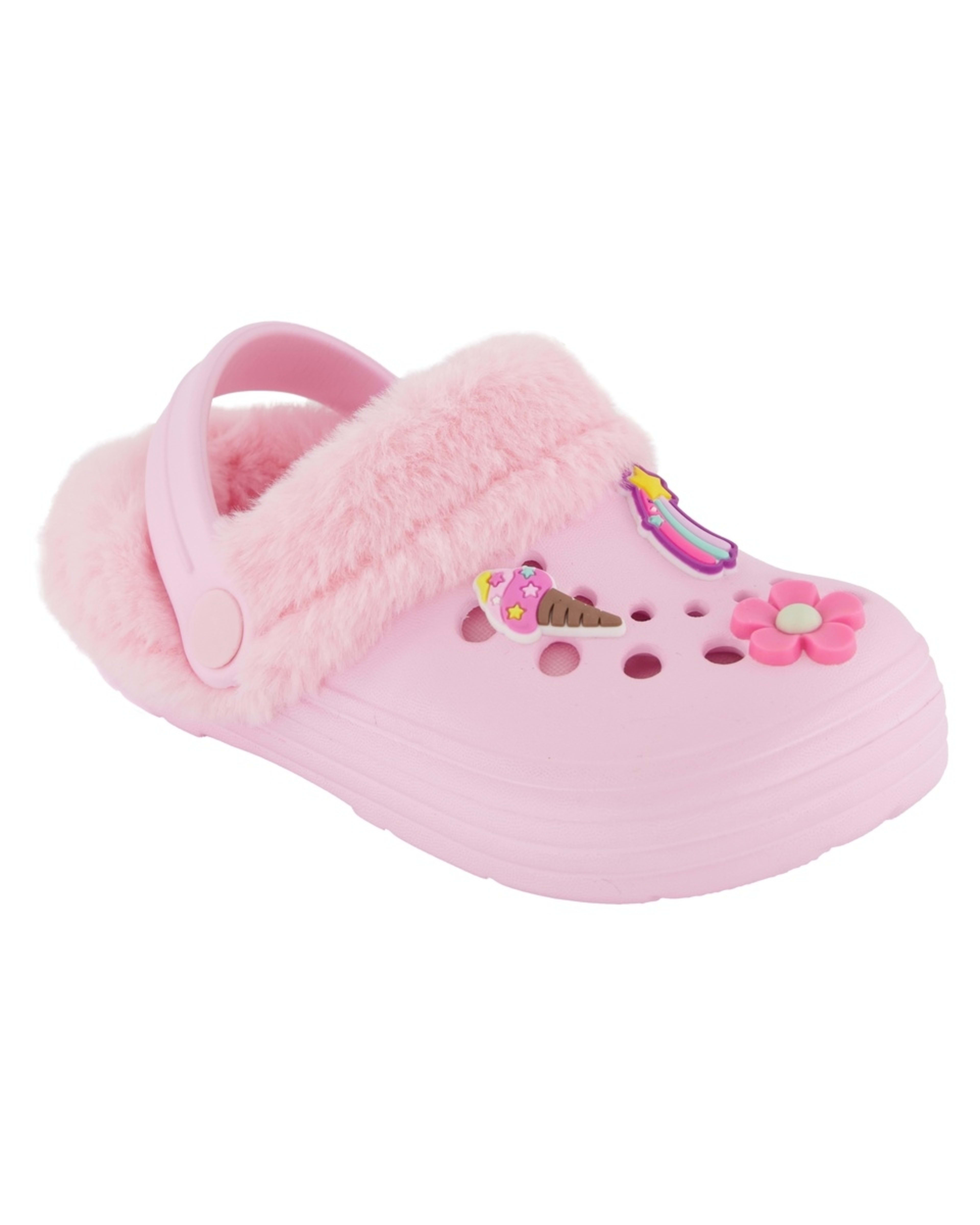 1 Junior Faux Fur Lined Clogs Fare Pink, 1 of 4