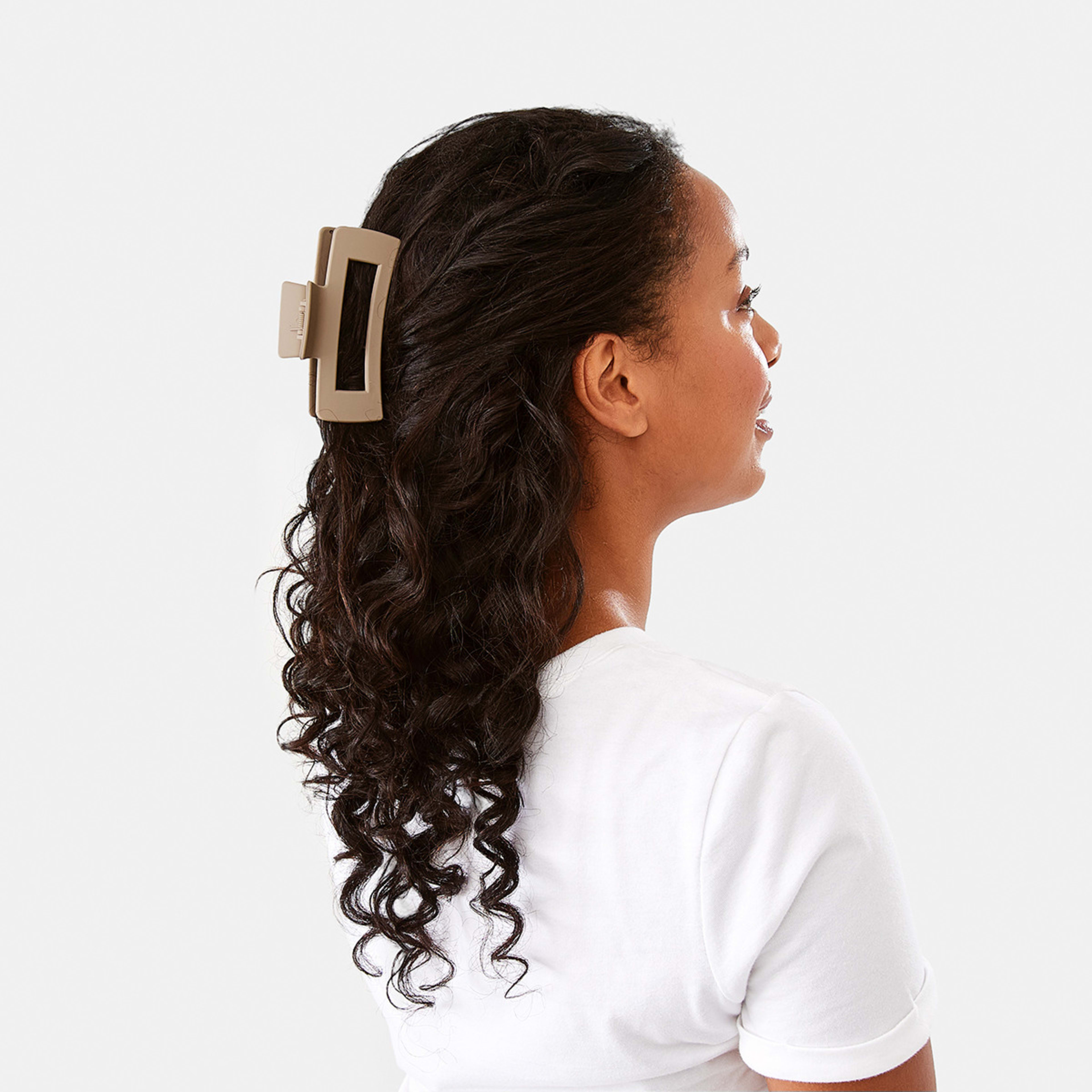 3 Brown Rectangle Claw Hair Clip, 3 of 4